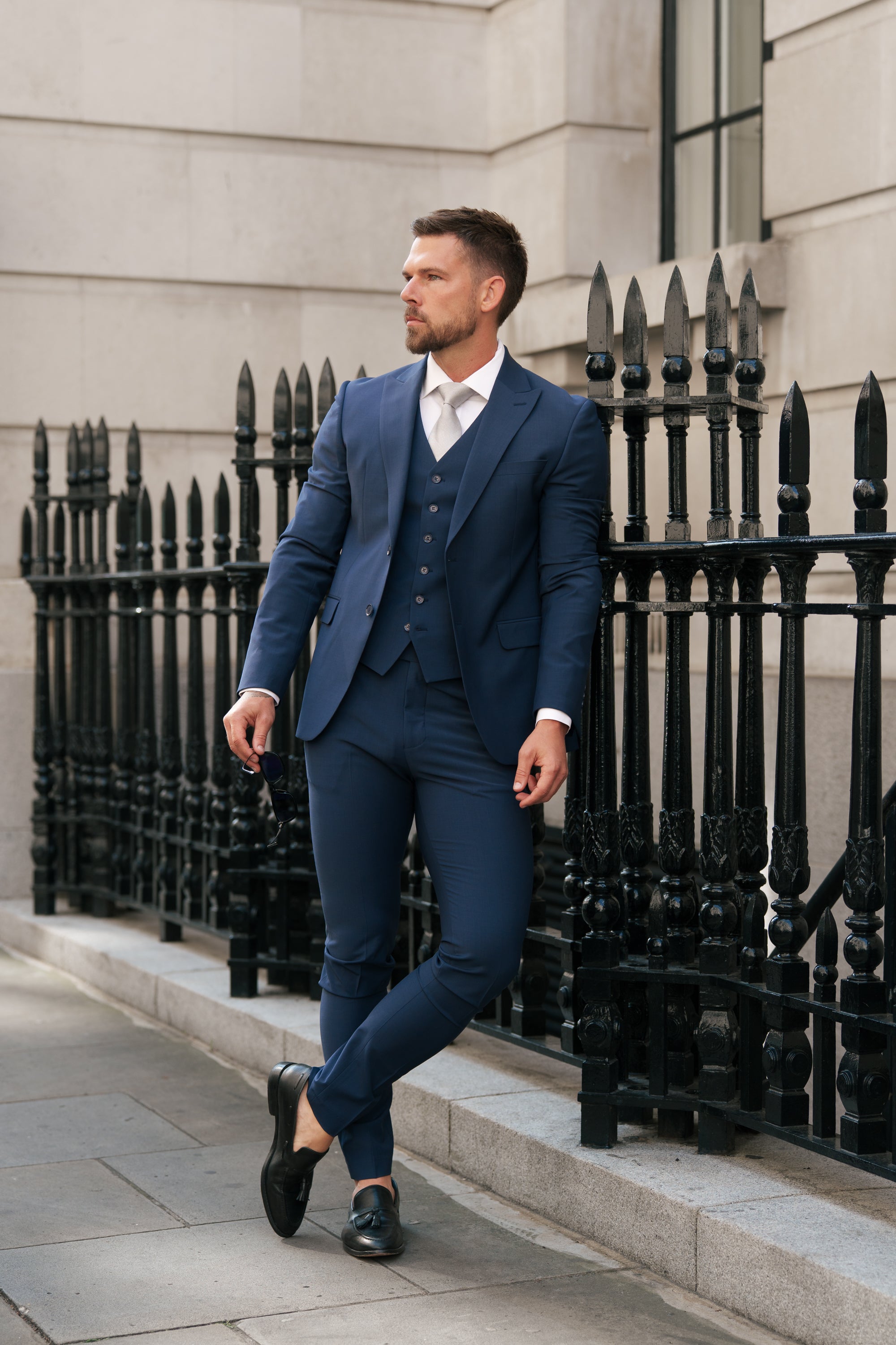 Slim Formal Navy Stretch Trousers - FST039