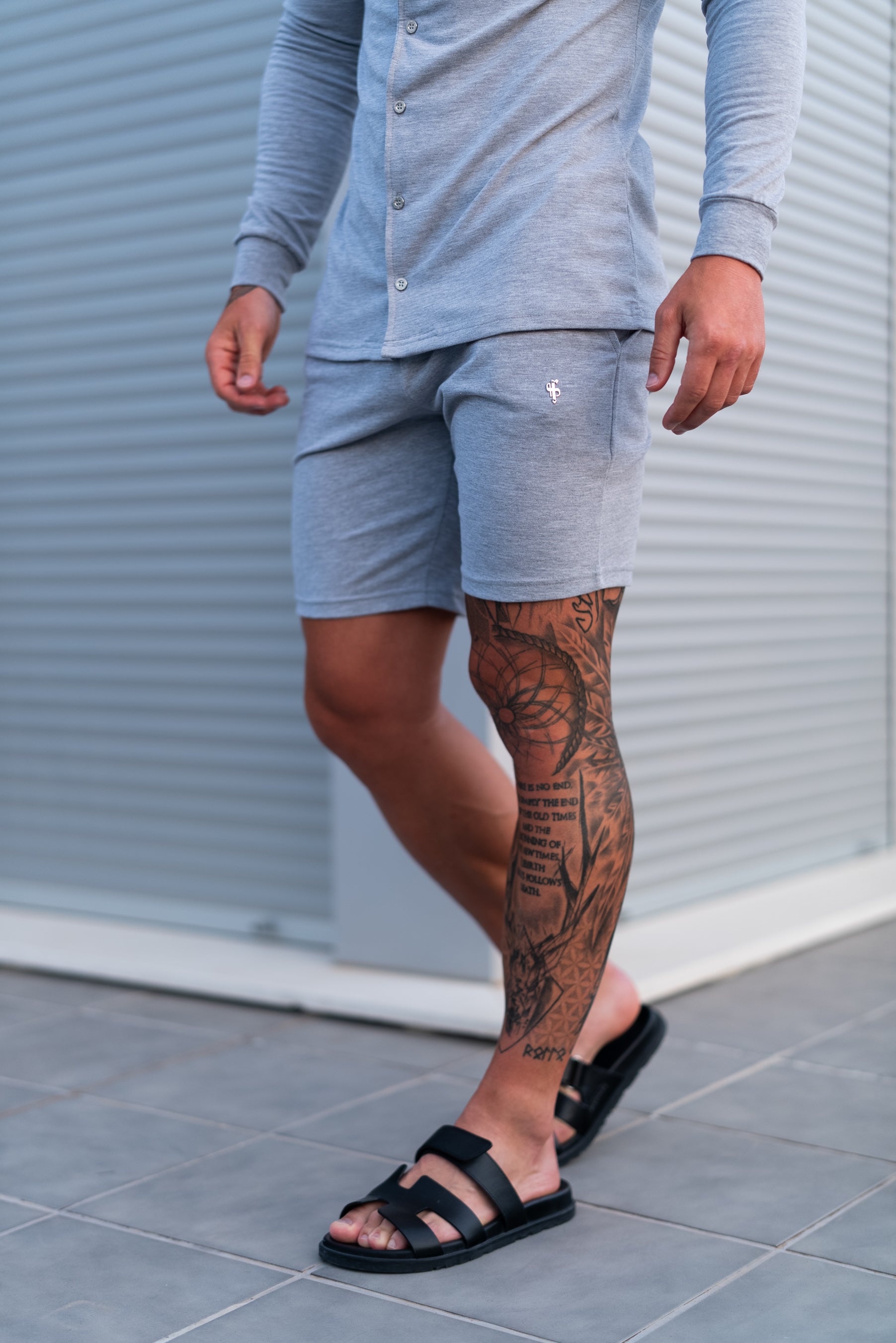 Light Grey Pique Shorts - FSH1361