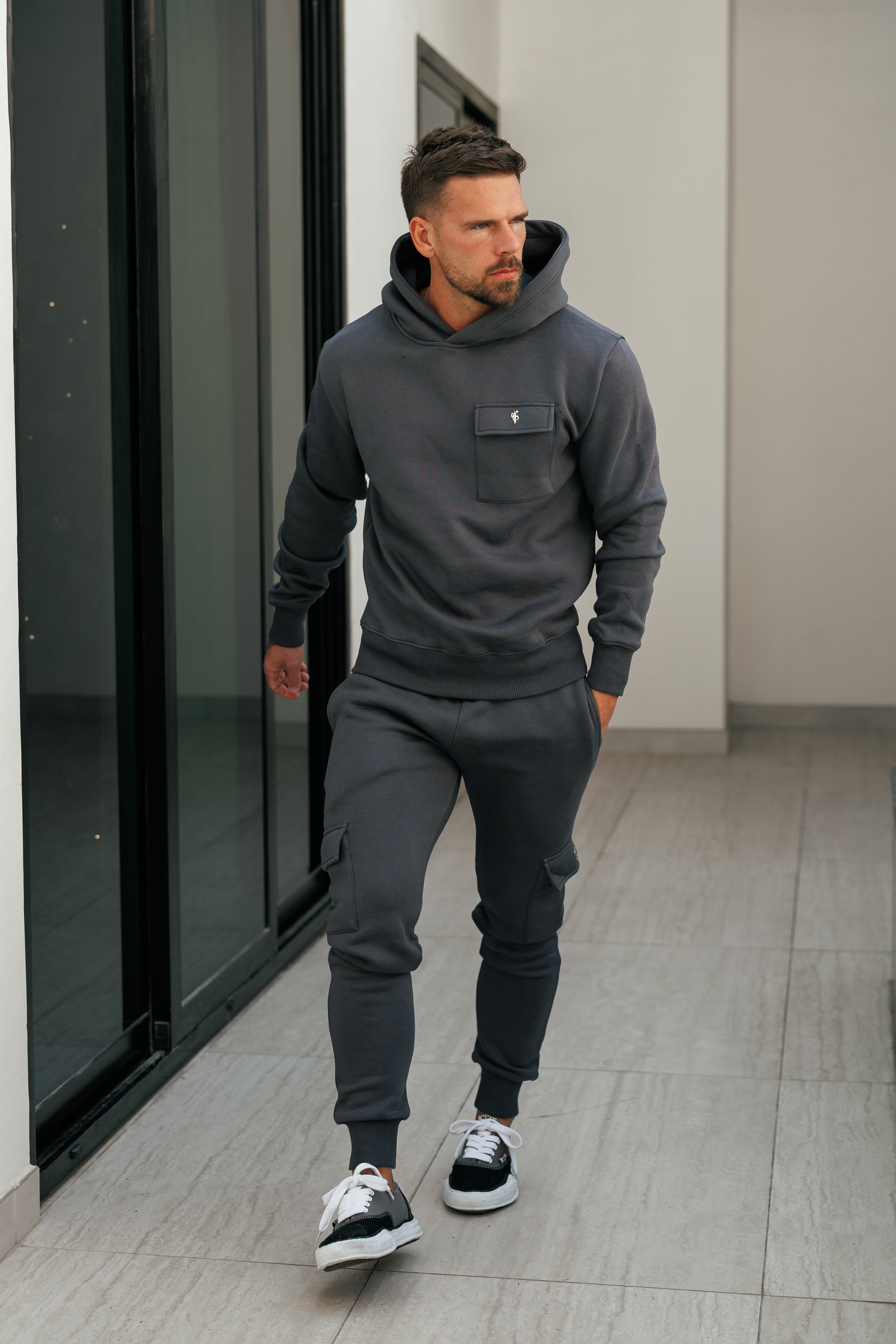 Charcoal / Silver Cargo Hoodie - FSR034