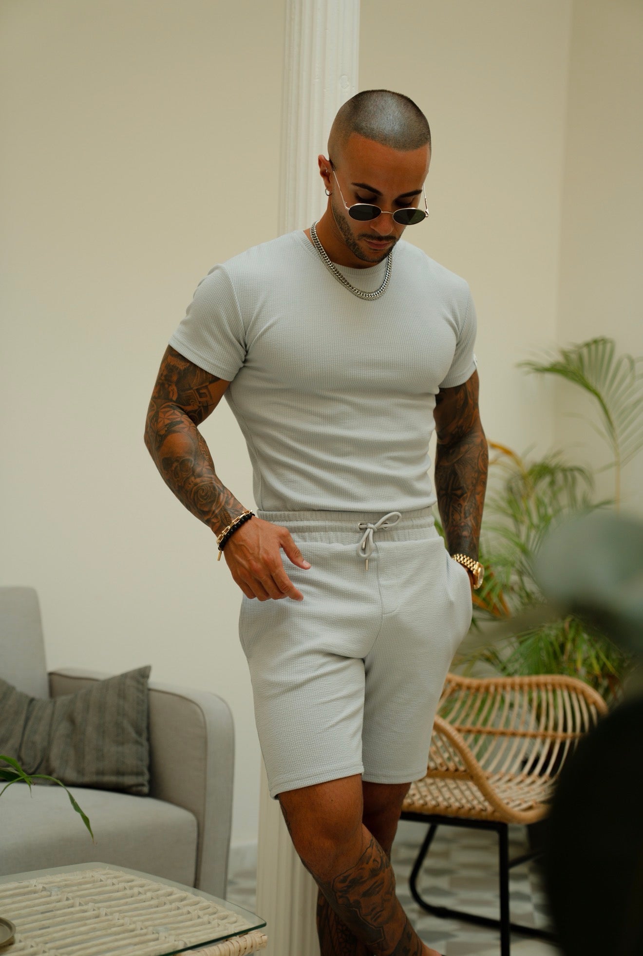 Jersey Cord Light Grey T-Shirt - FSR099