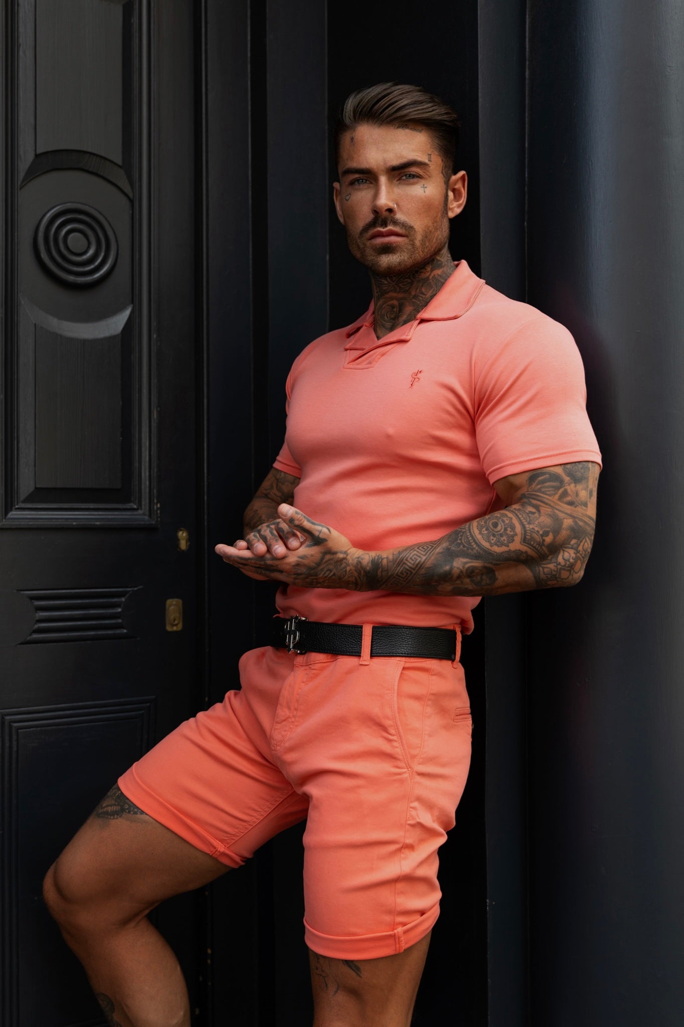 Slim Fit Coral Chino Shorts - FSH988