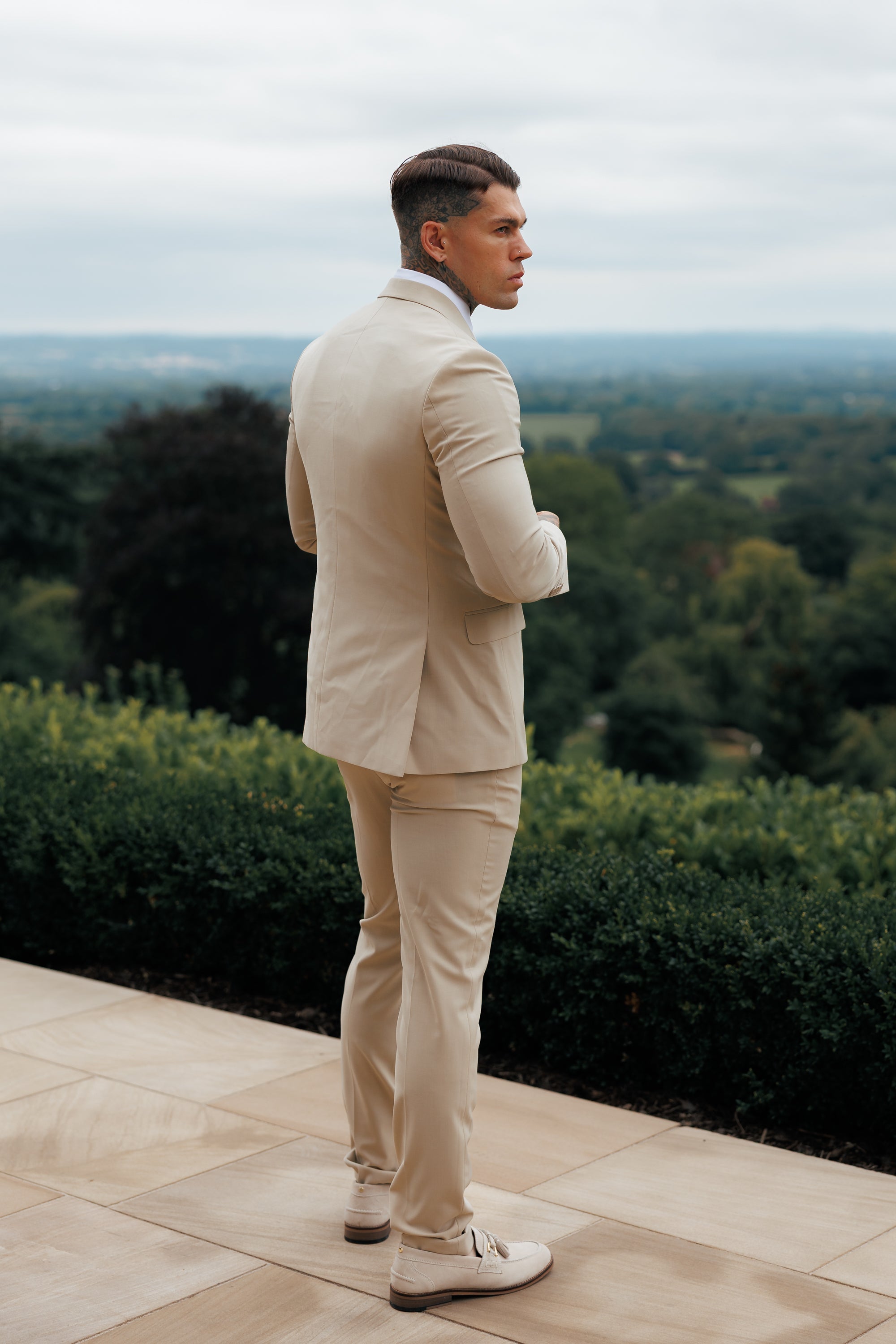 Slim Formal Suit Jacket Beige - FSJKT012