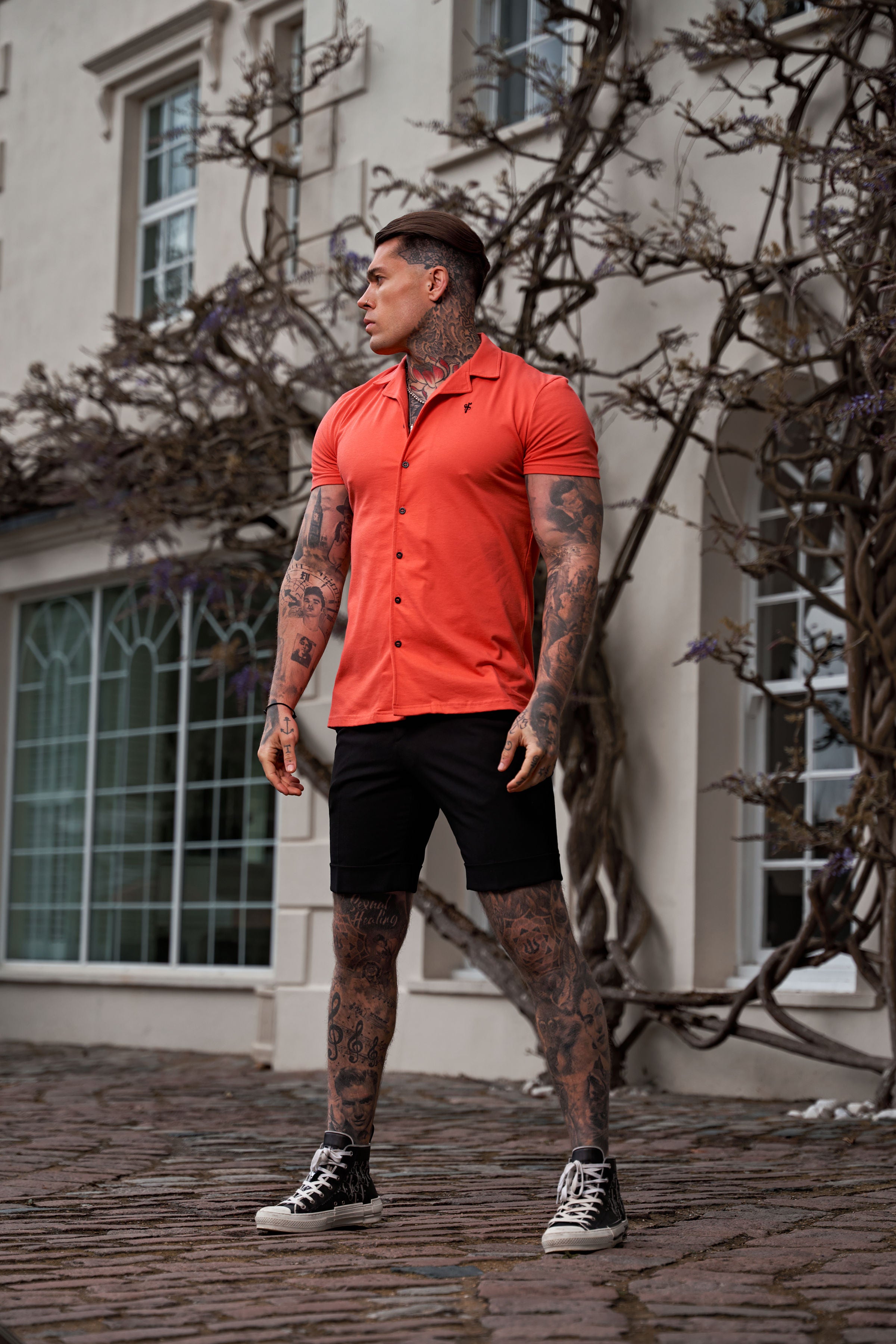 Stretch Coral Pique Revere Shirt Short Sleeve - FSH1080