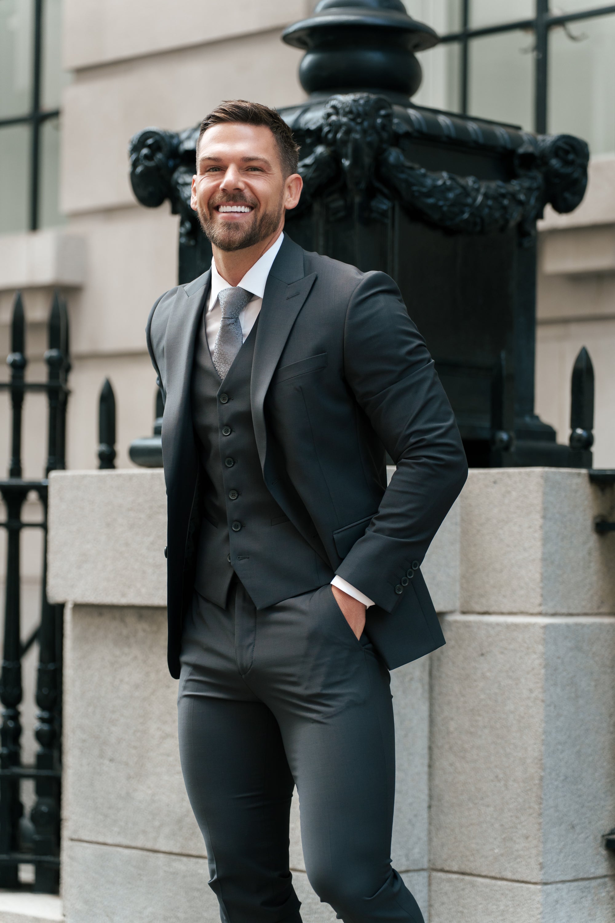 Slim Formal Suit Jacket Charcoal - FSJKT014