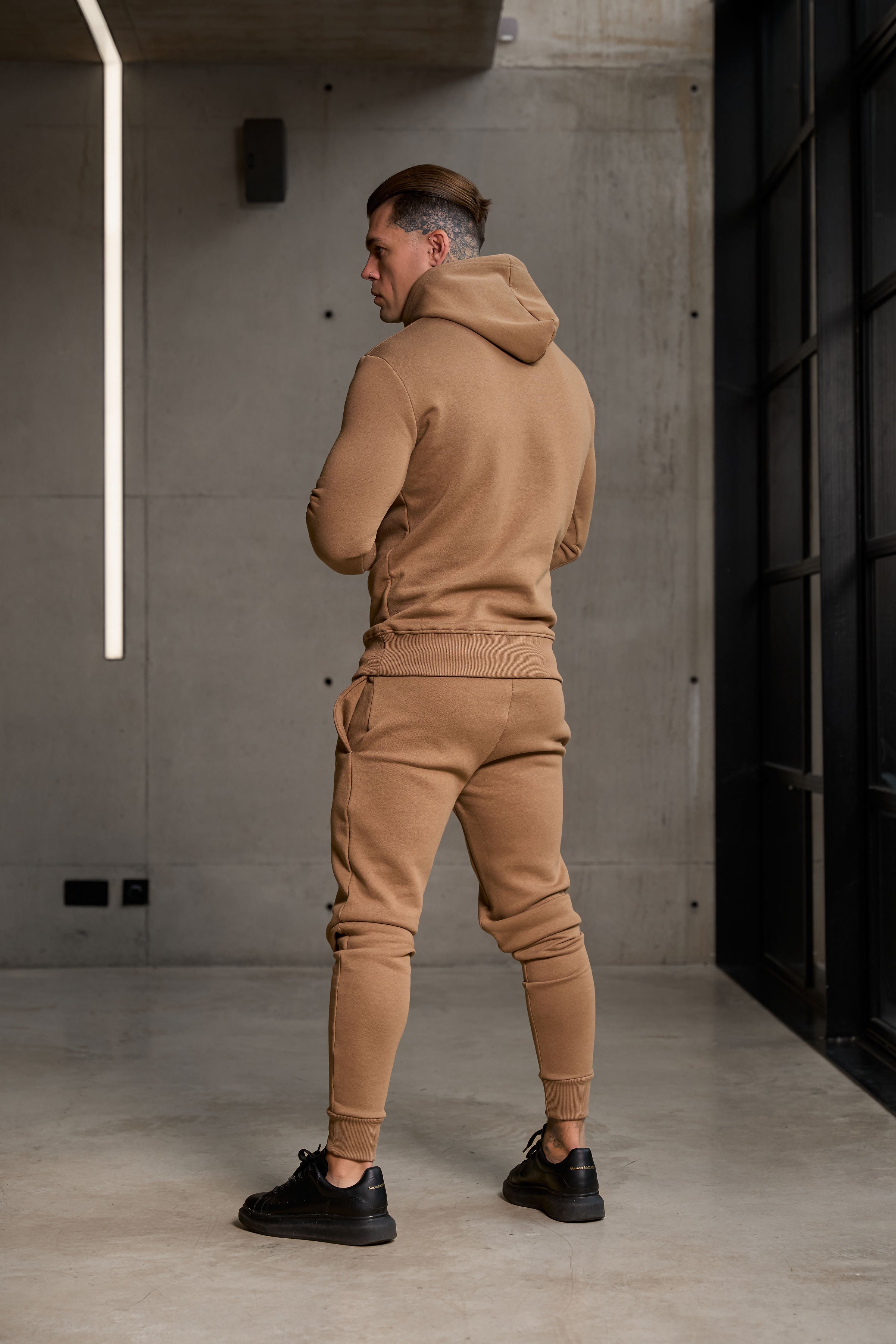 Plain Taupe Tracksuit Bottoms with FS Branding - FSH1197