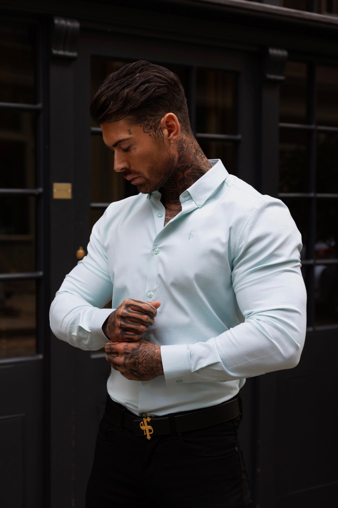 Classic Stretch Oxford Long Sleeve Mint - FS1010