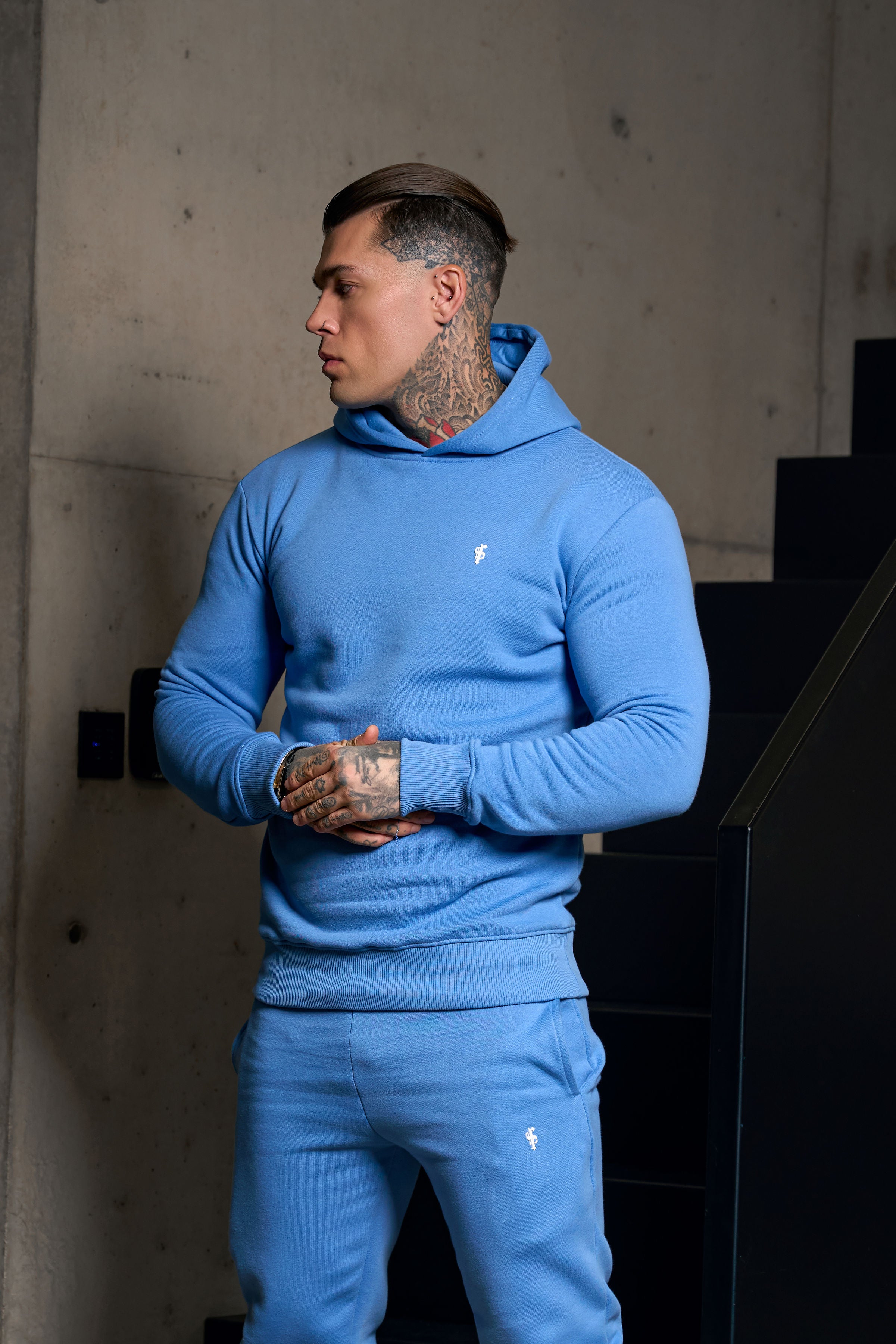 Plain Blue Hoodie With FS Branding - FSH1194