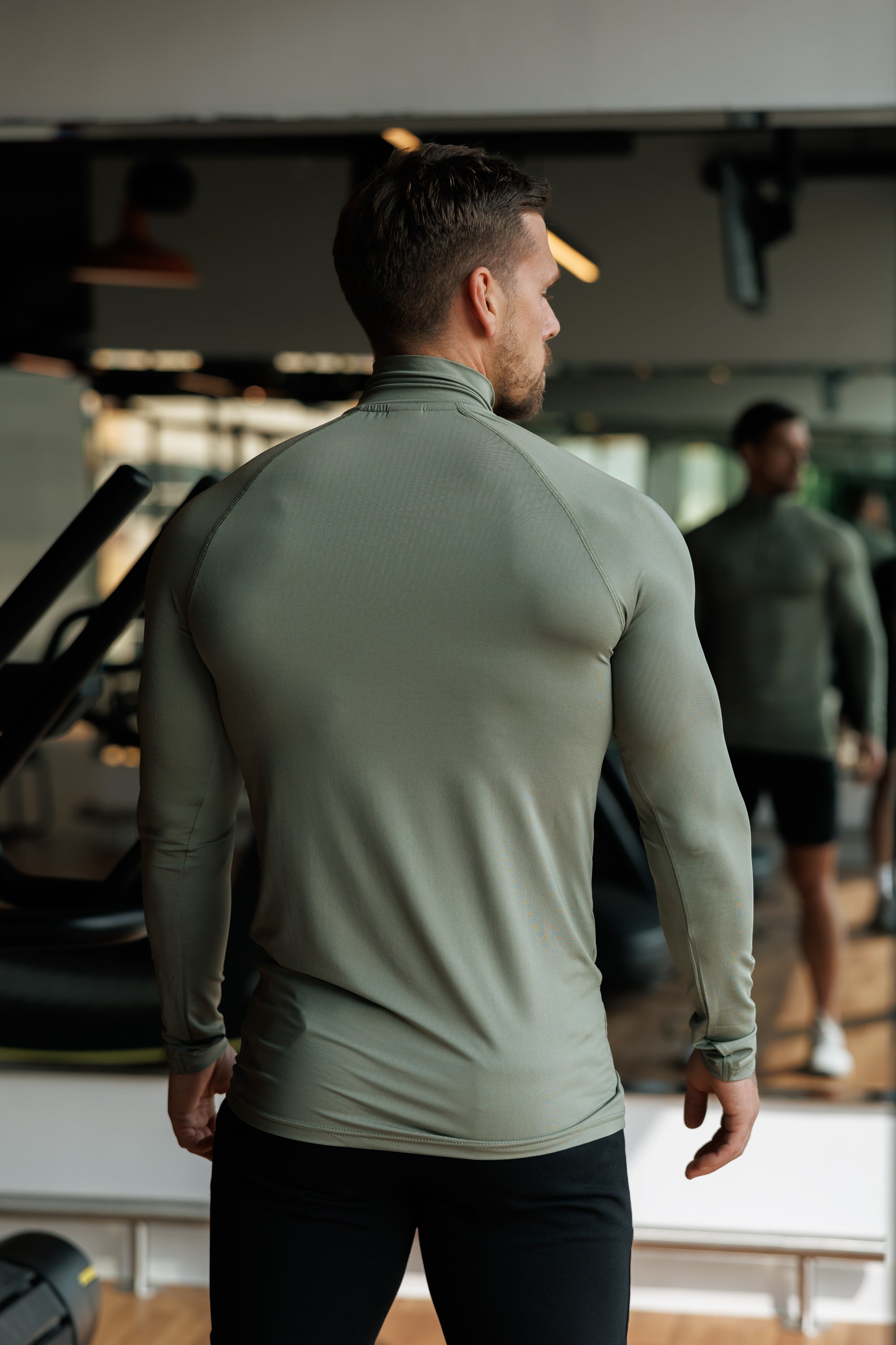 LS Olive Half Zip Gym Top - FSH1280
