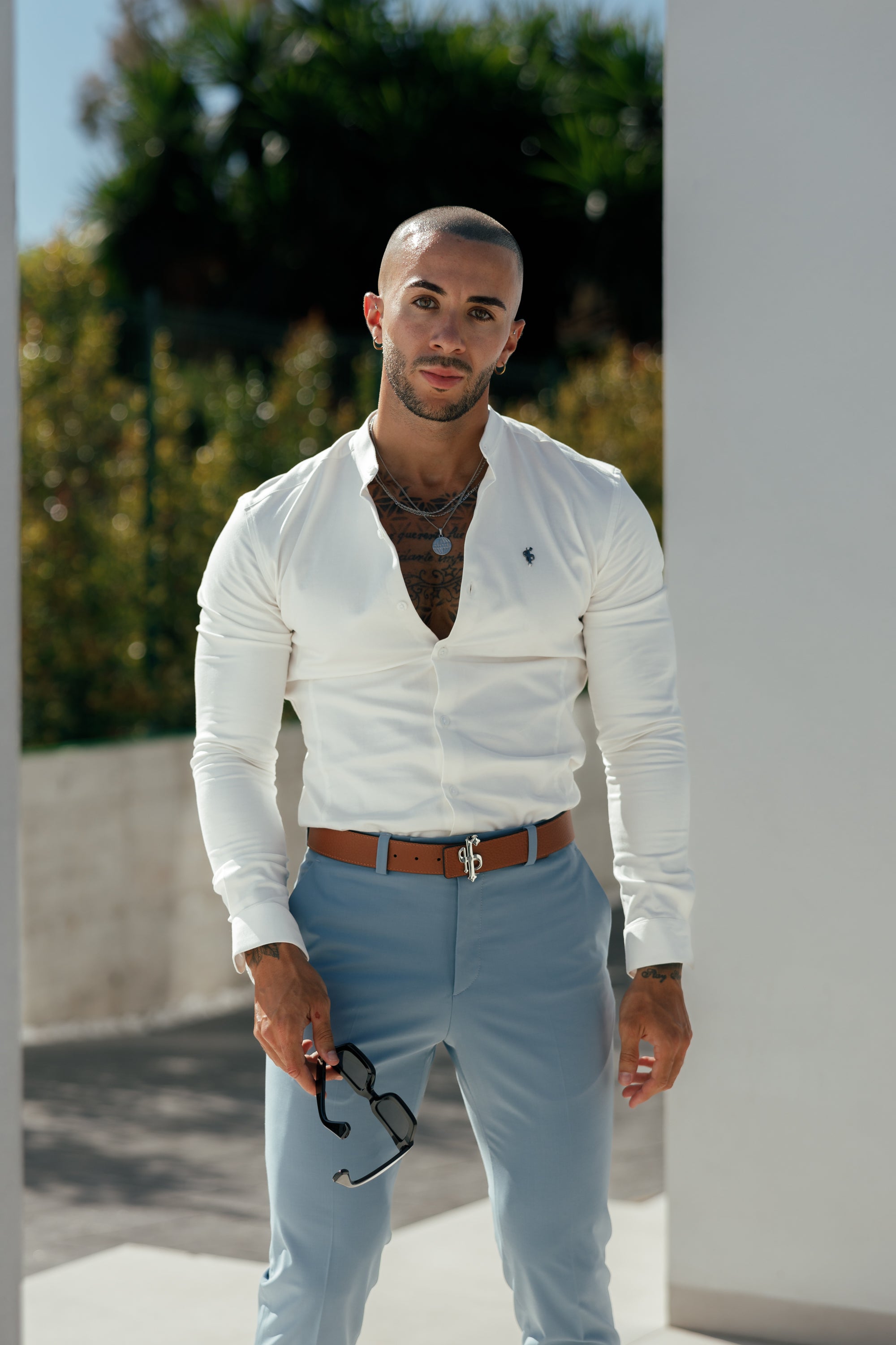 Slim Formal Airforce Blue Stretch Trousers - FST025