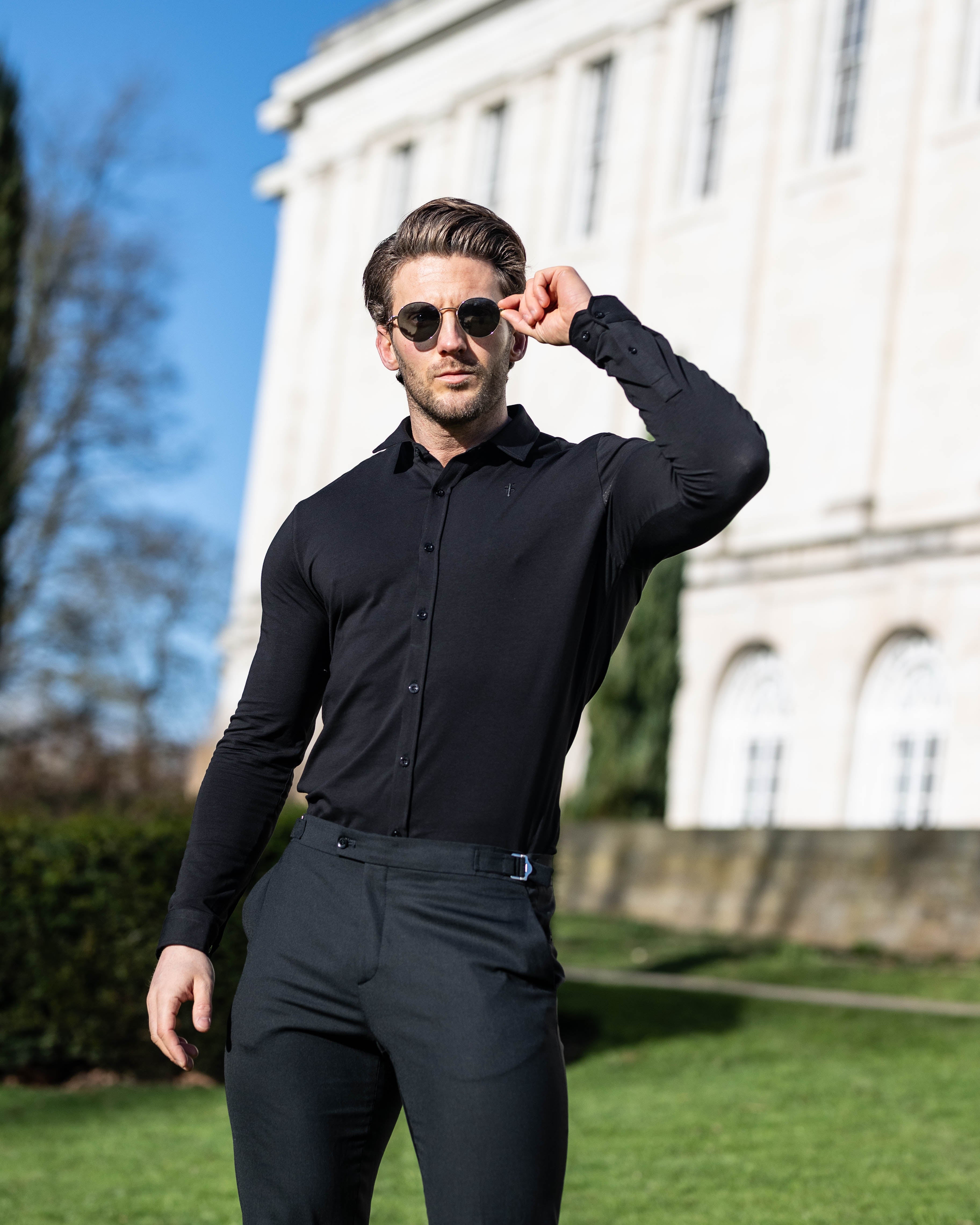 Fitted Black Long Sleeve Jersey - FSD004