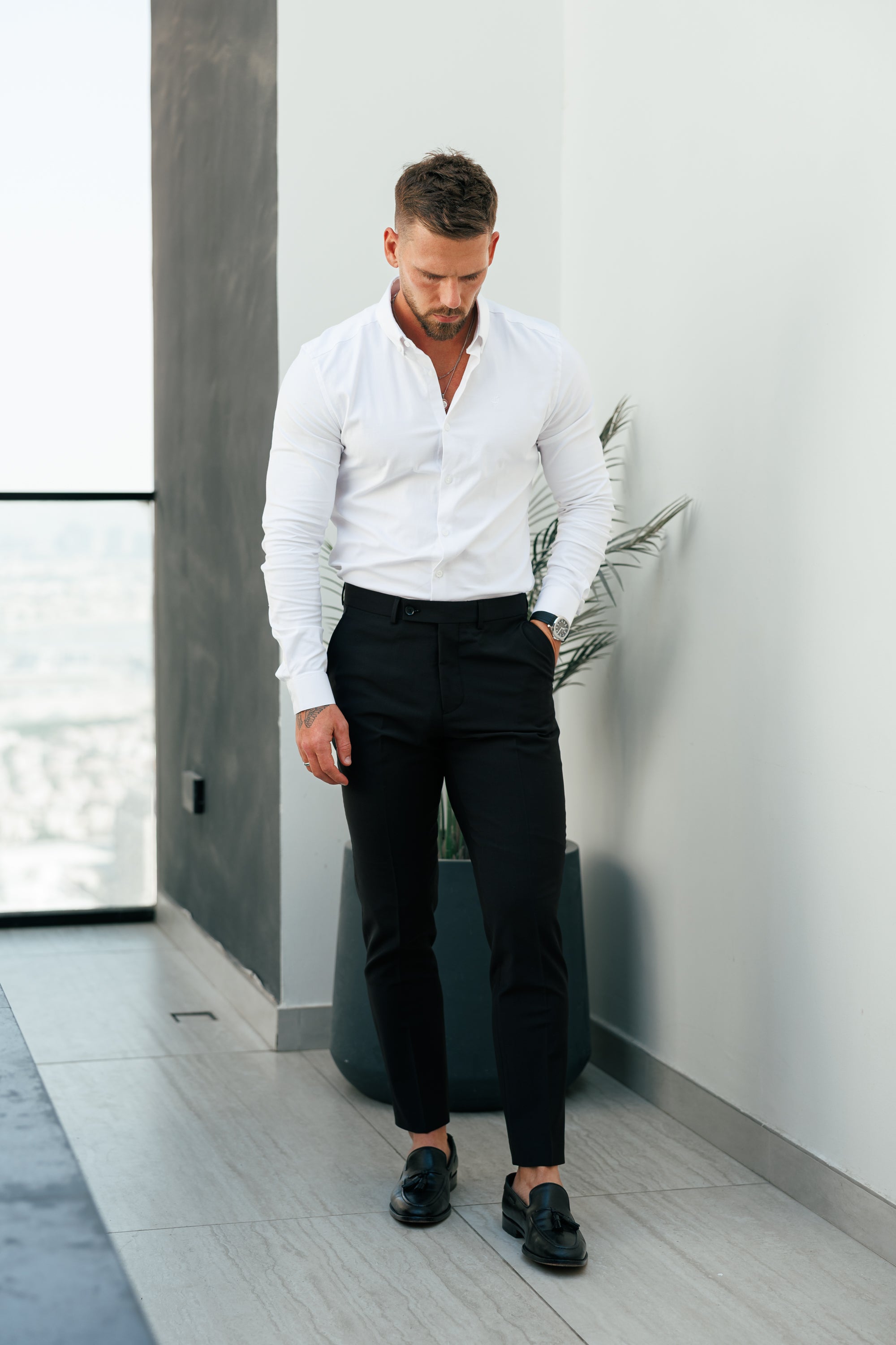 Classic Stretch Oxford Long Sleeve White - FS1014