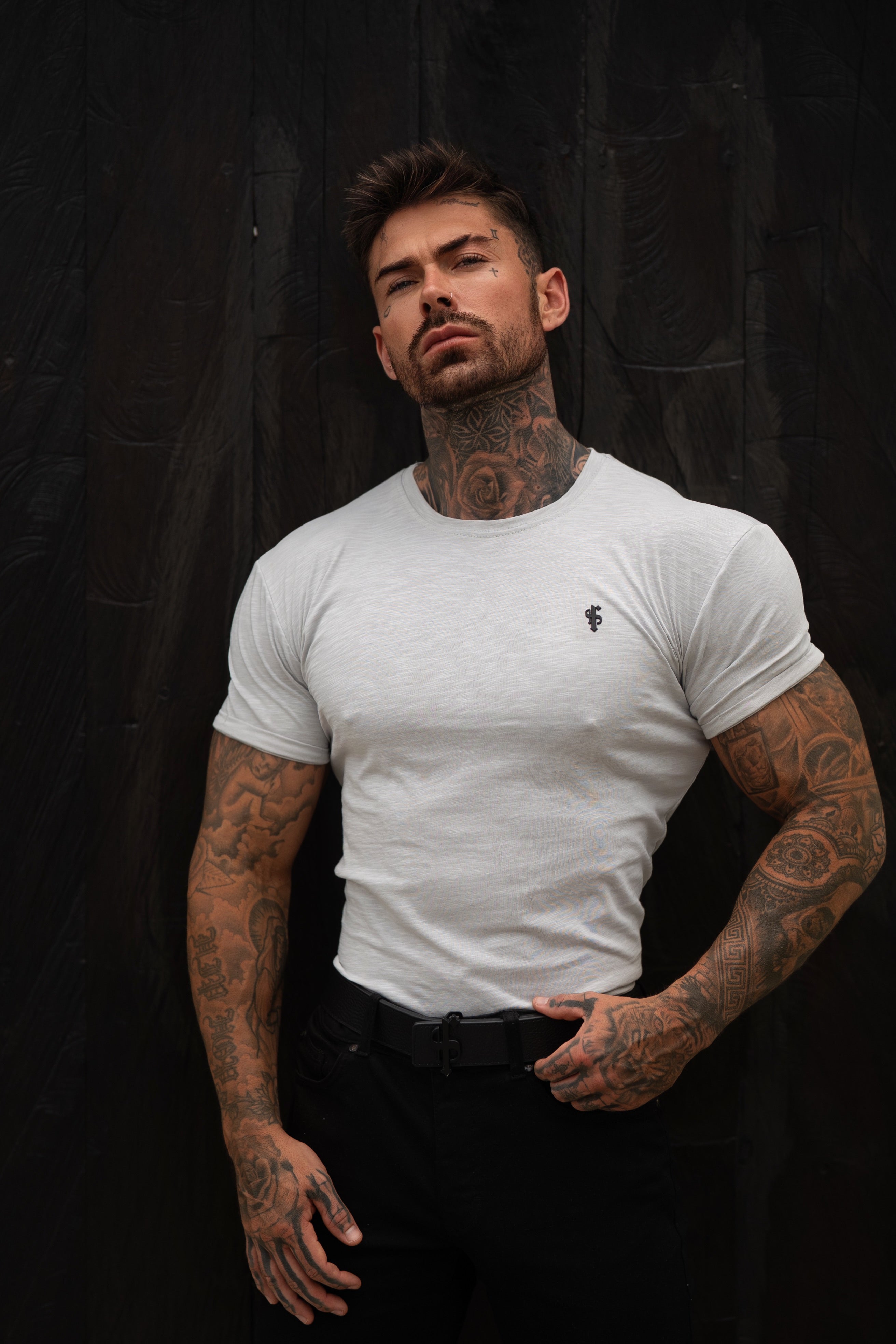 Light Grey Slub Crew T-Shirt - FSH1332
