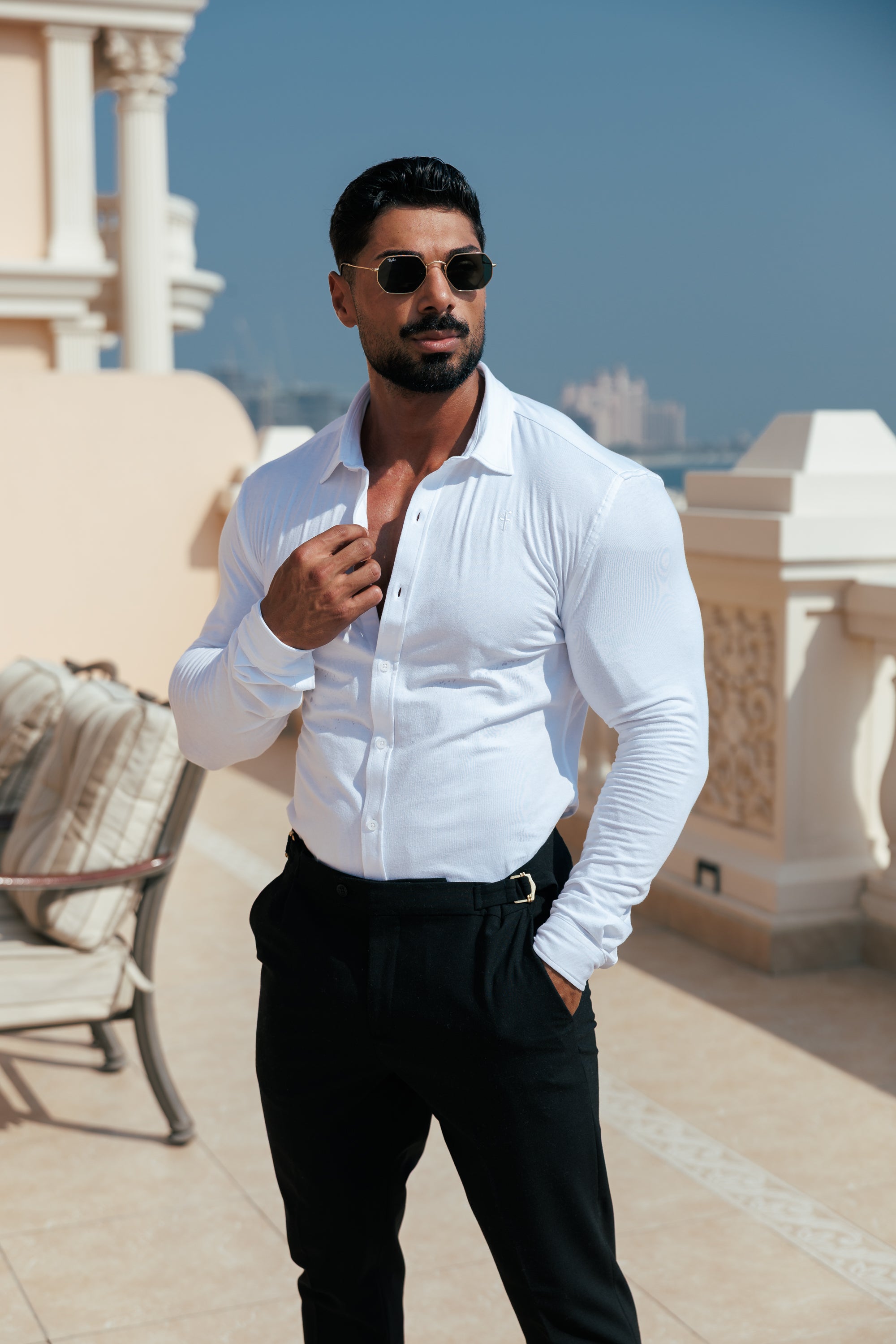 Fitted White Long Sleeve Jersey - FSD001