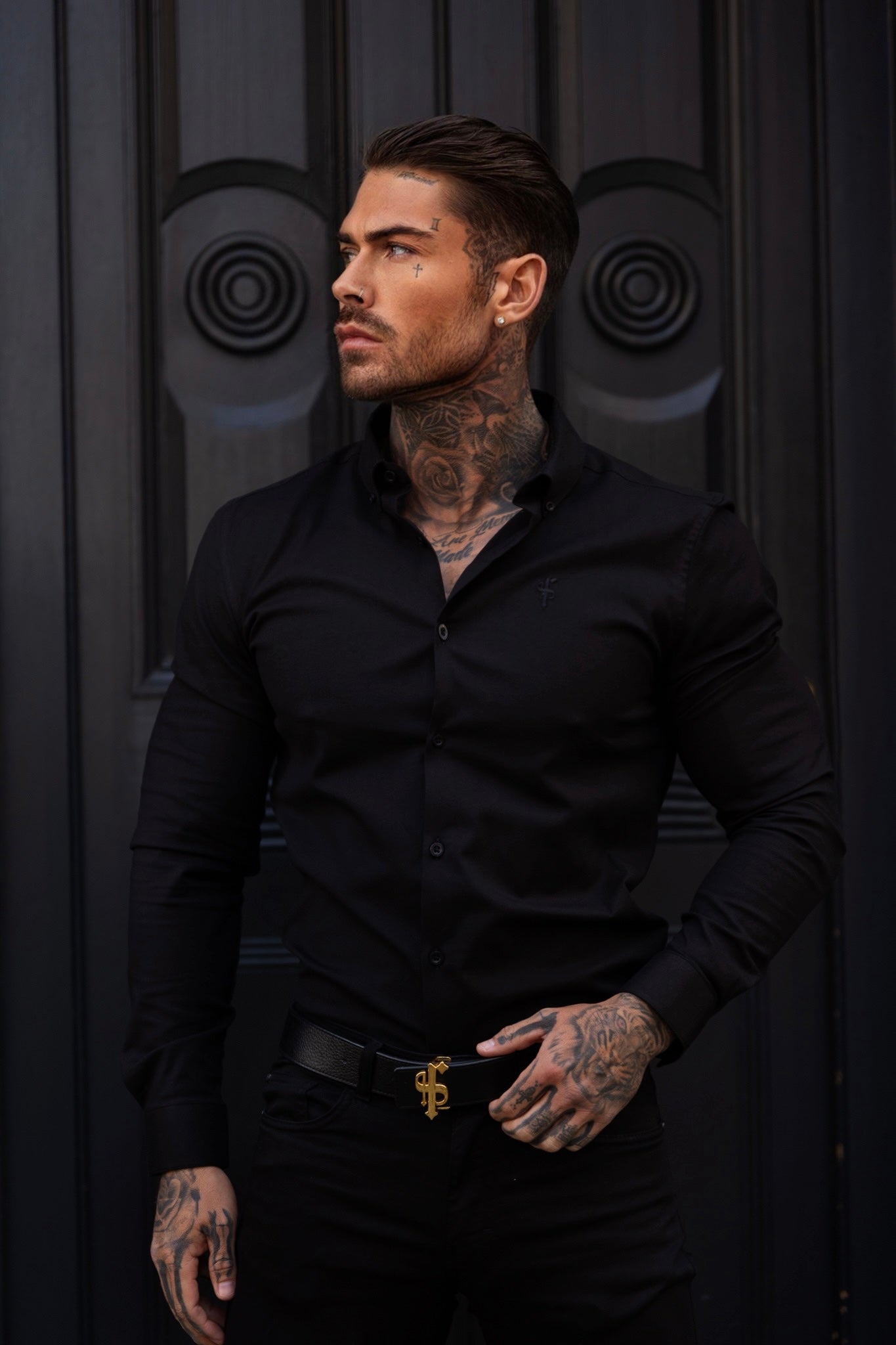 Classic Stretch Oxford Long Sleeve Black - FS1012