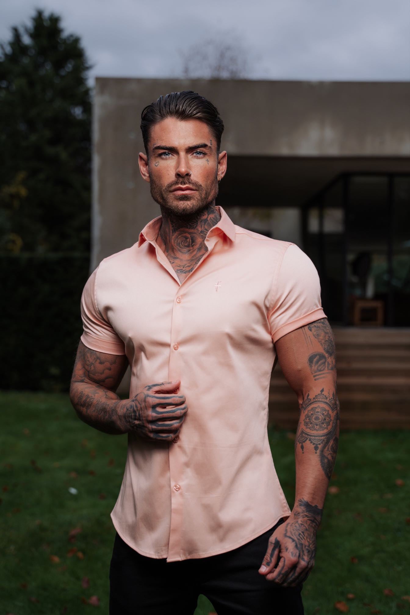 Slim Sateen Peach Short Sleeve - FS964