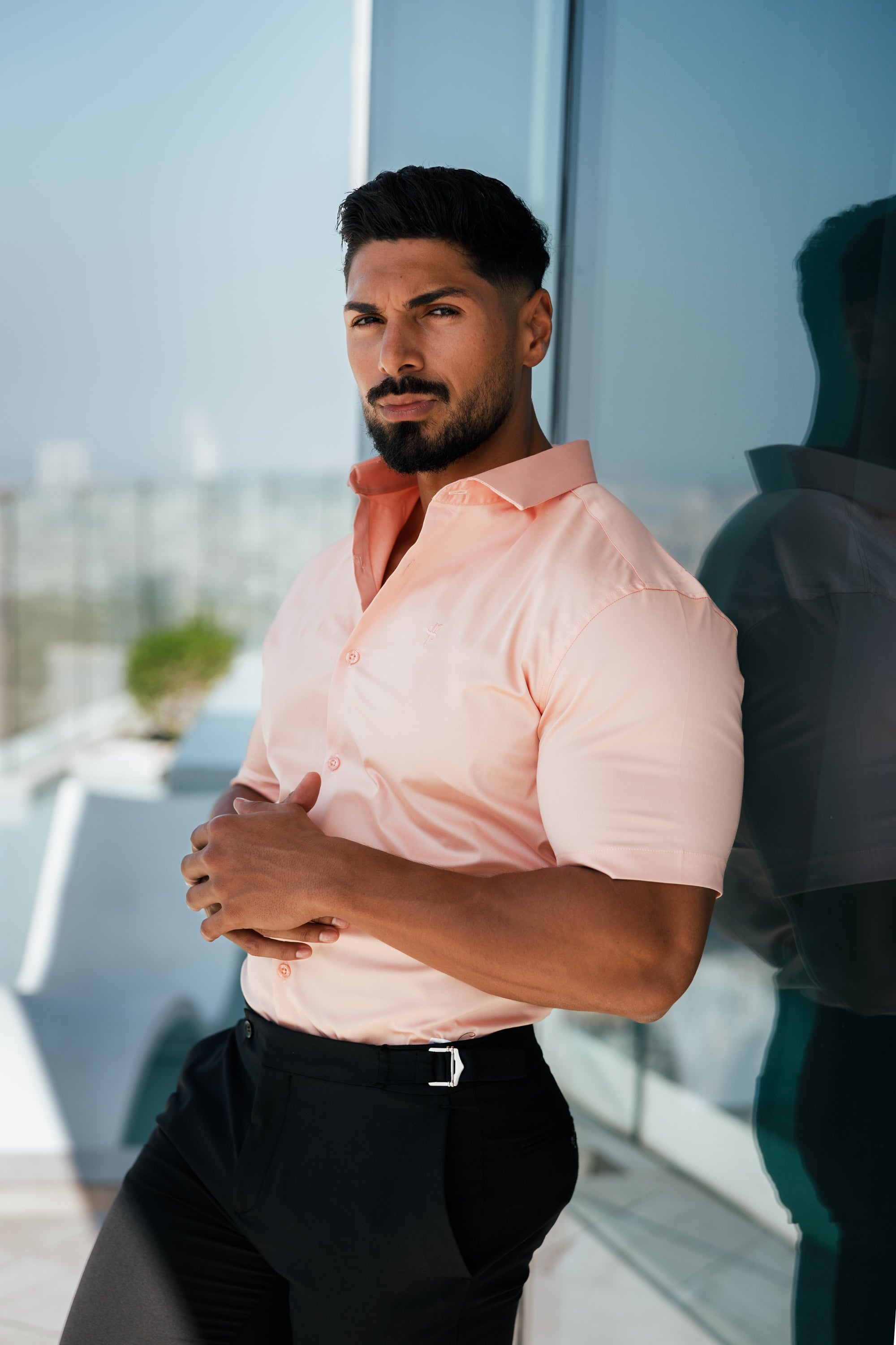 Slim Sateen Peach Short Sleeve - FS964