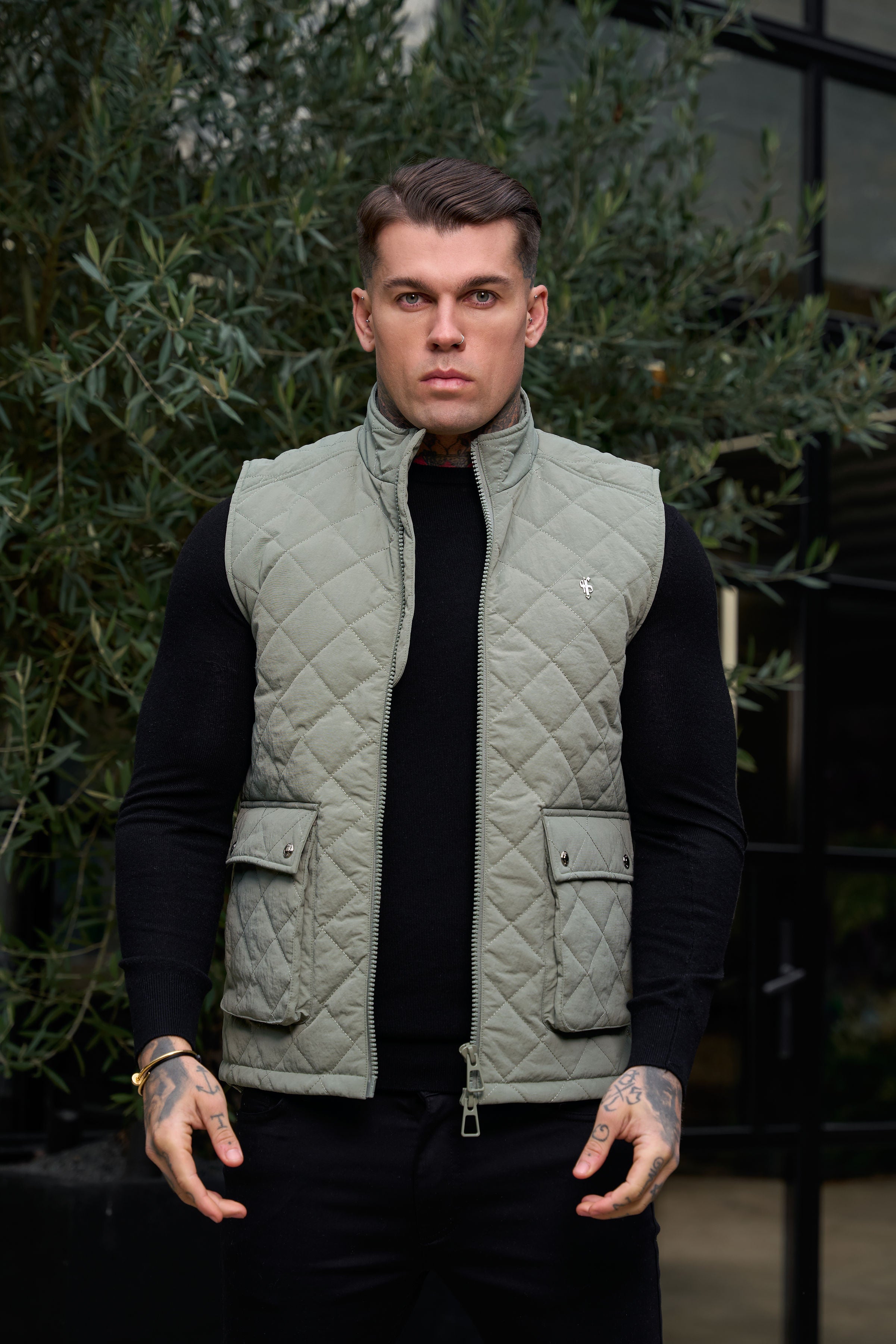 Sage Padded Gilet With Front Pockets - FSN210
