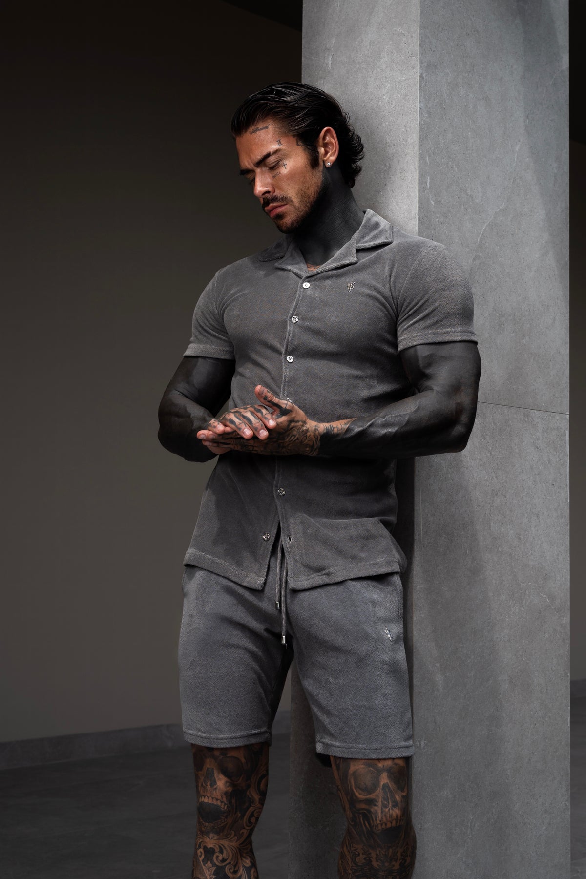 Charcoal Towelling Shorts - FSH1482