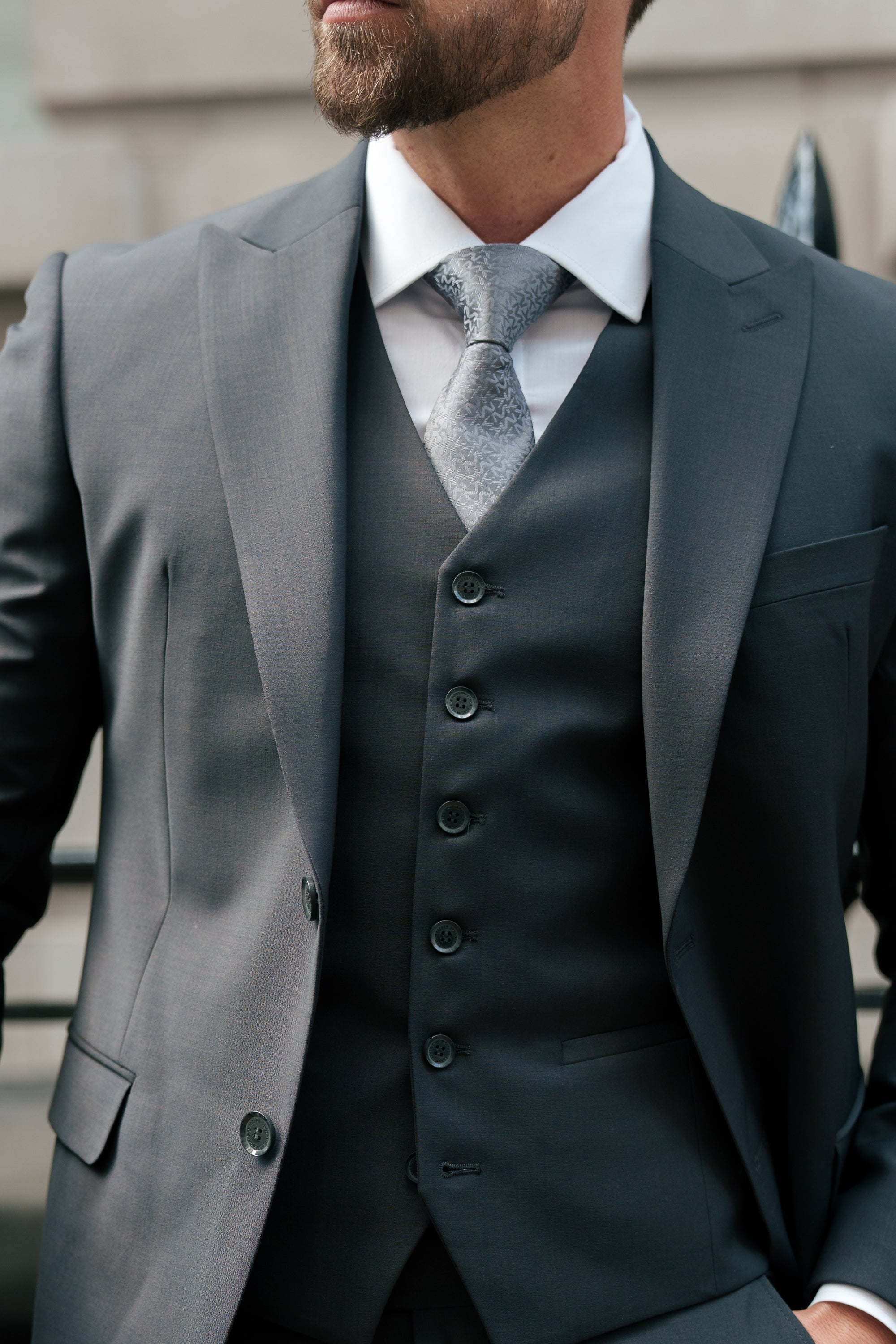 Slim Formal Suit Jacket Charcoal - FSJKT014
