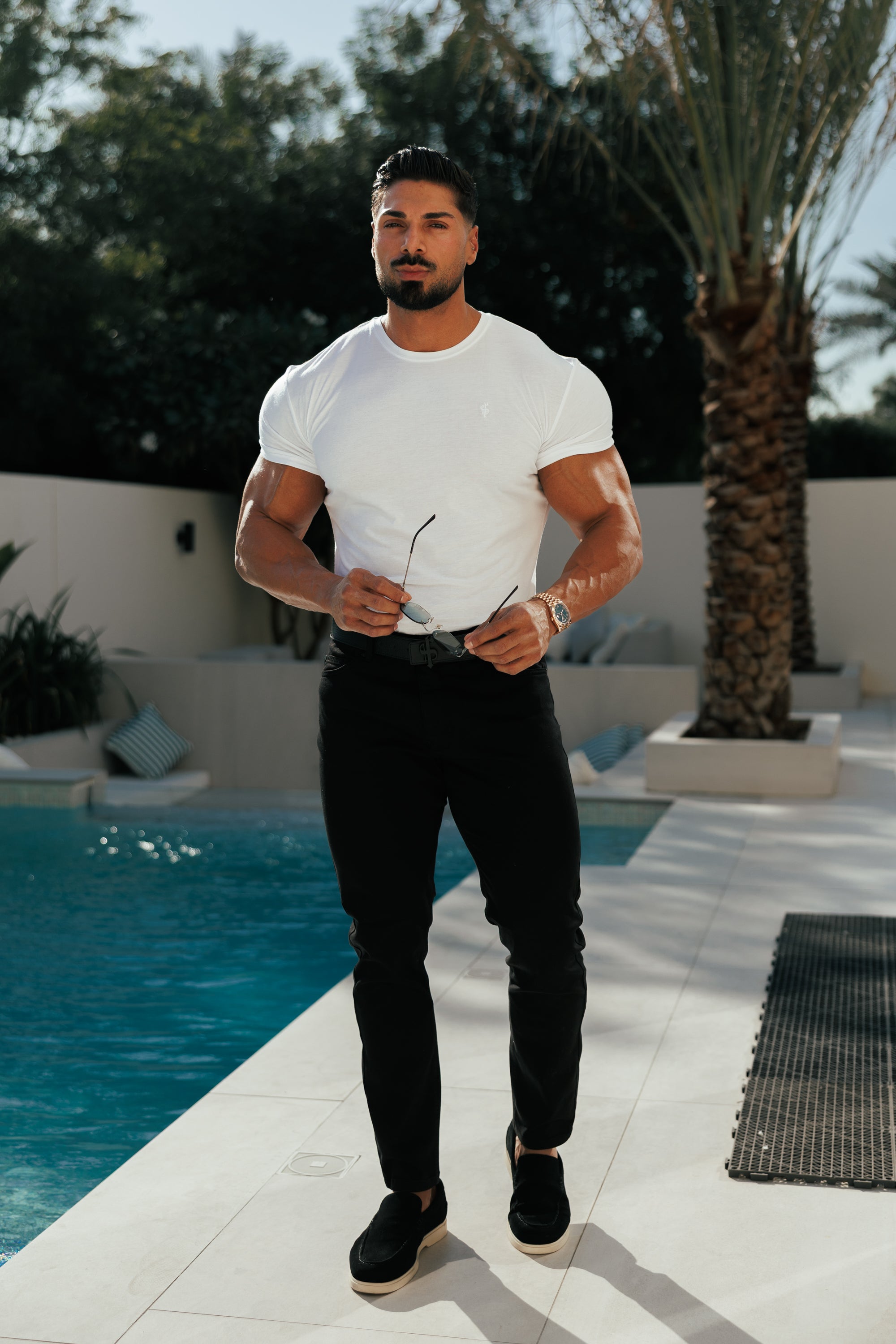 White Bamboo Crew T Shirt - FSH576