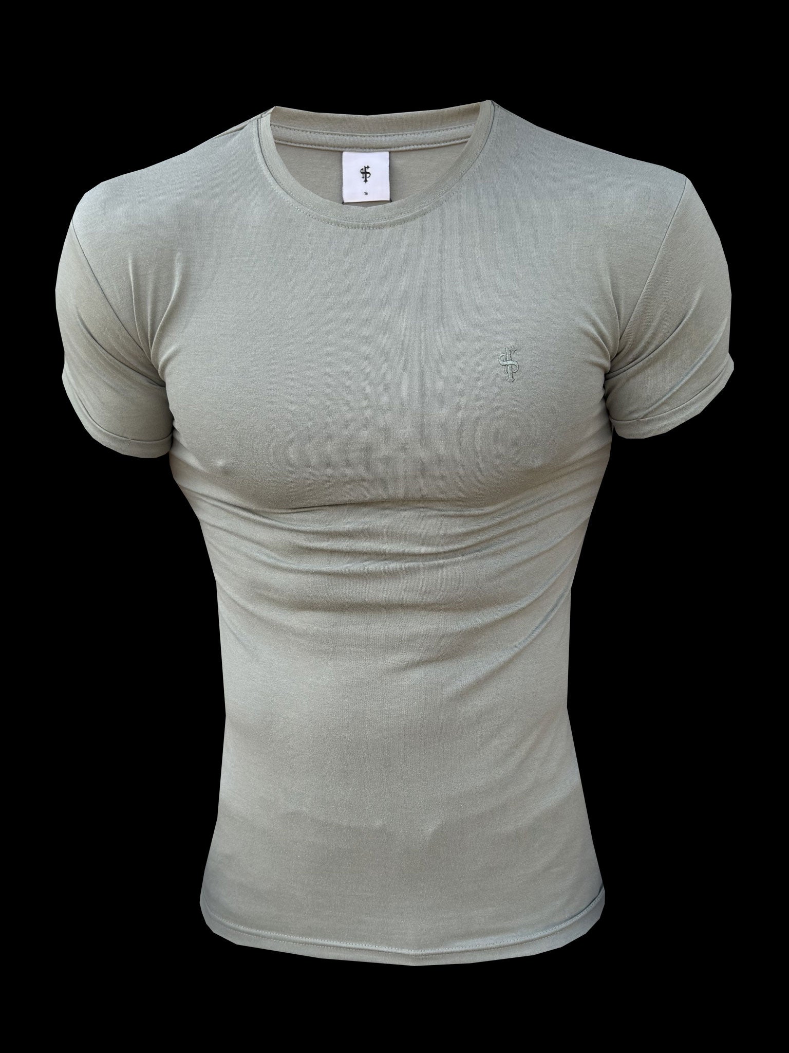 Olive Viscose Crew T-Shirt Short Sleeve - FSH1504