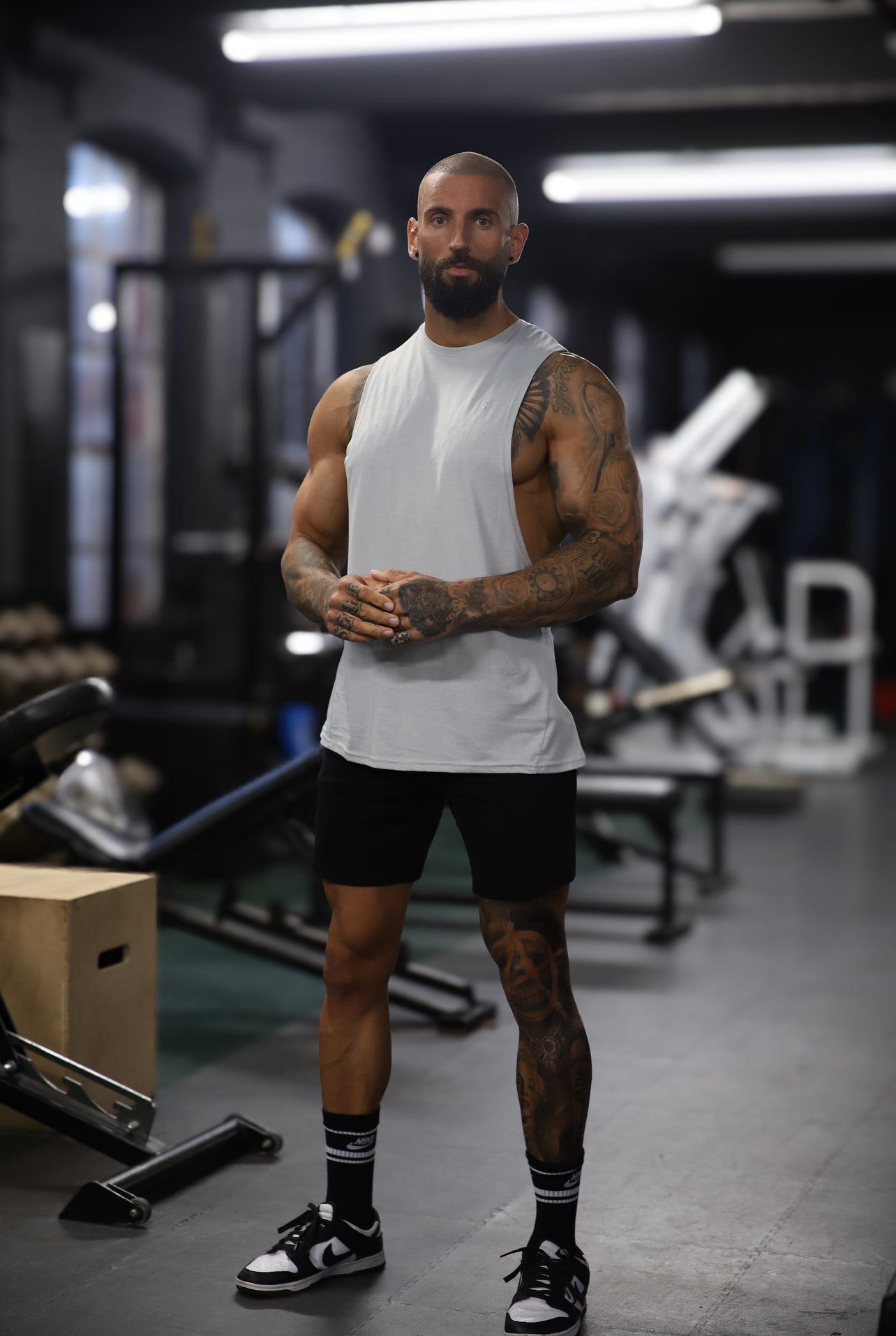 Classic Bamboo Dropped Armhole Light Grey Vest - FSH893