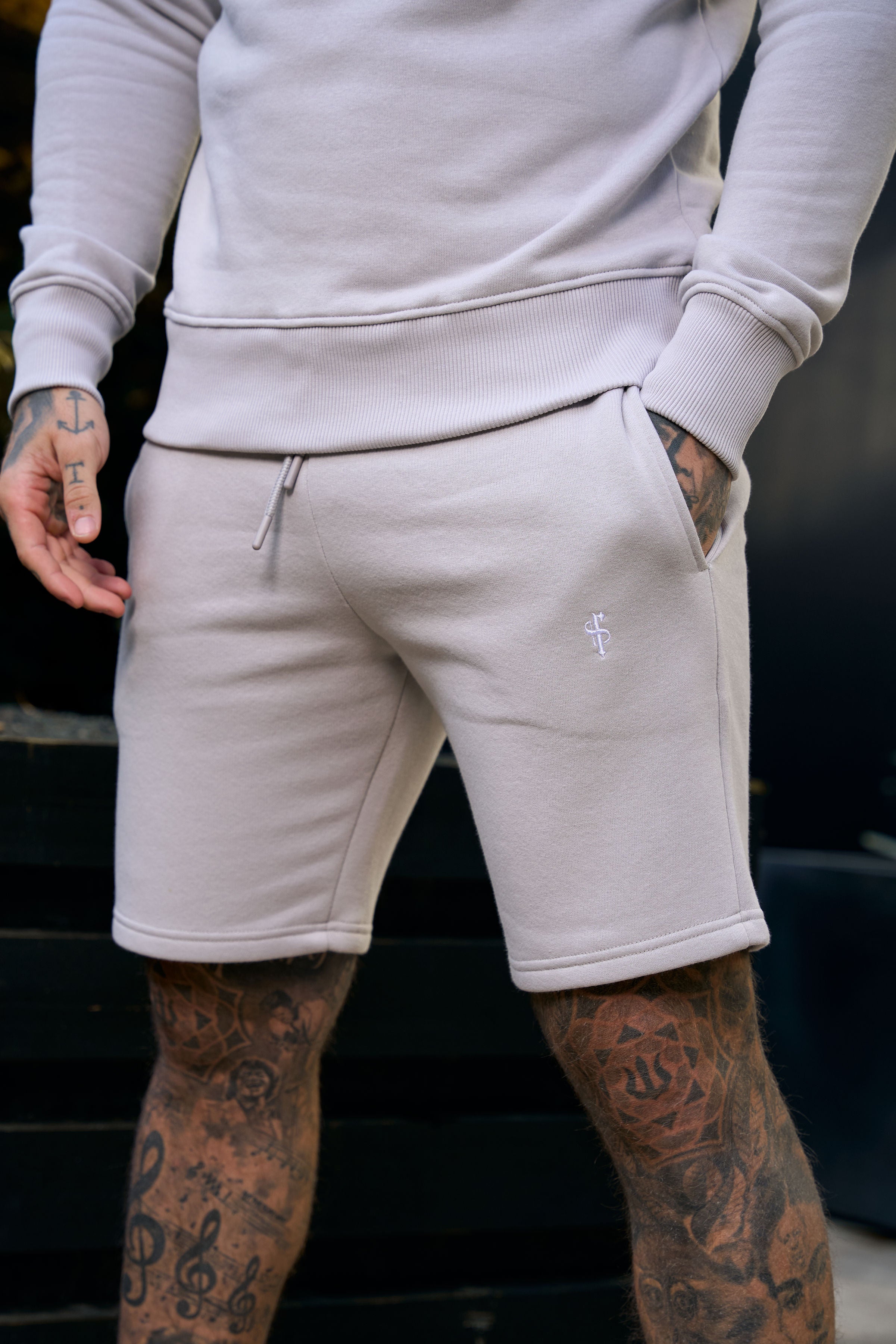 Plain Light Grey Shorts with FS Branding - FSH1202
