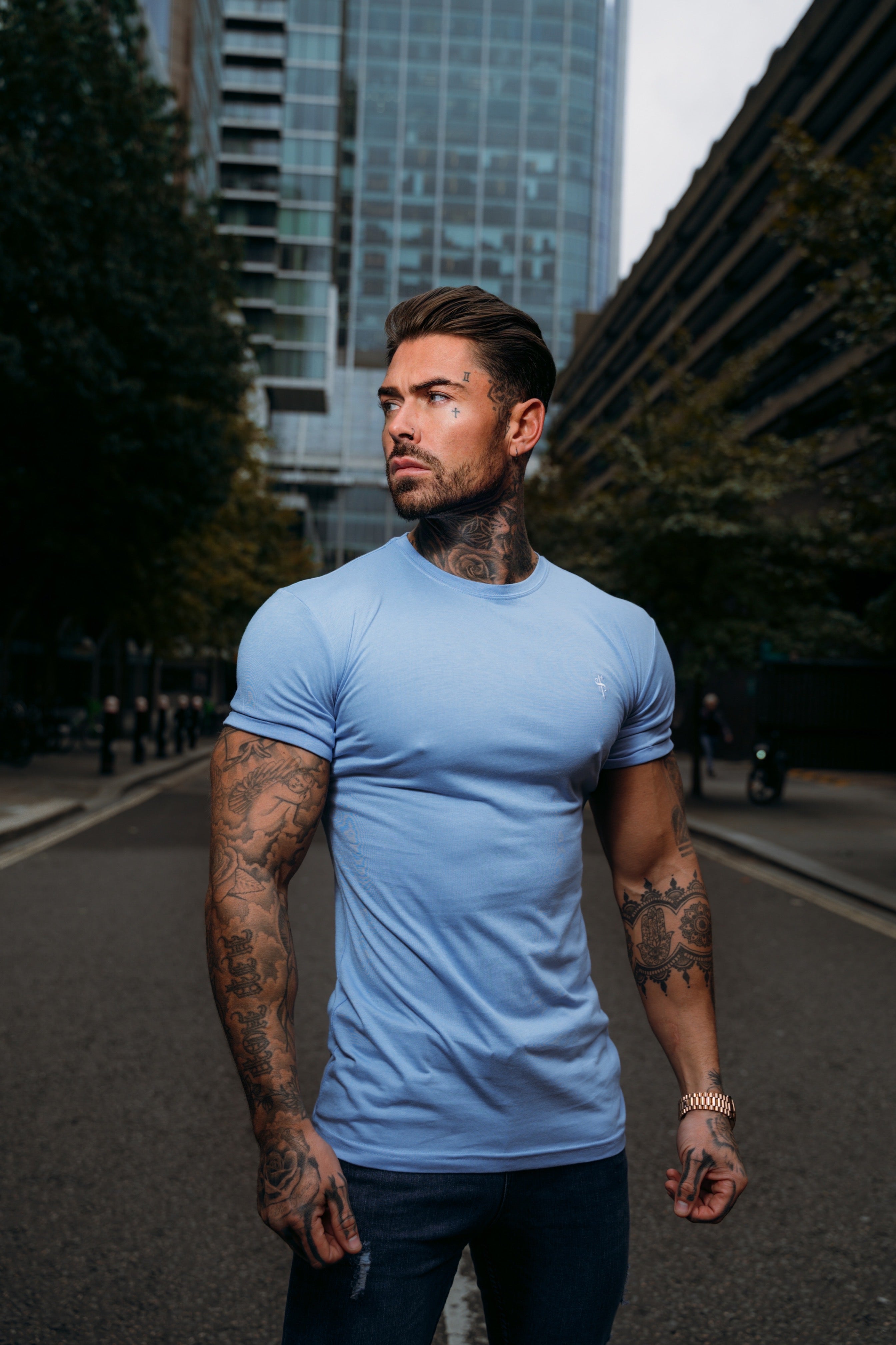 Light Blue Bamboo Crew - FSH224