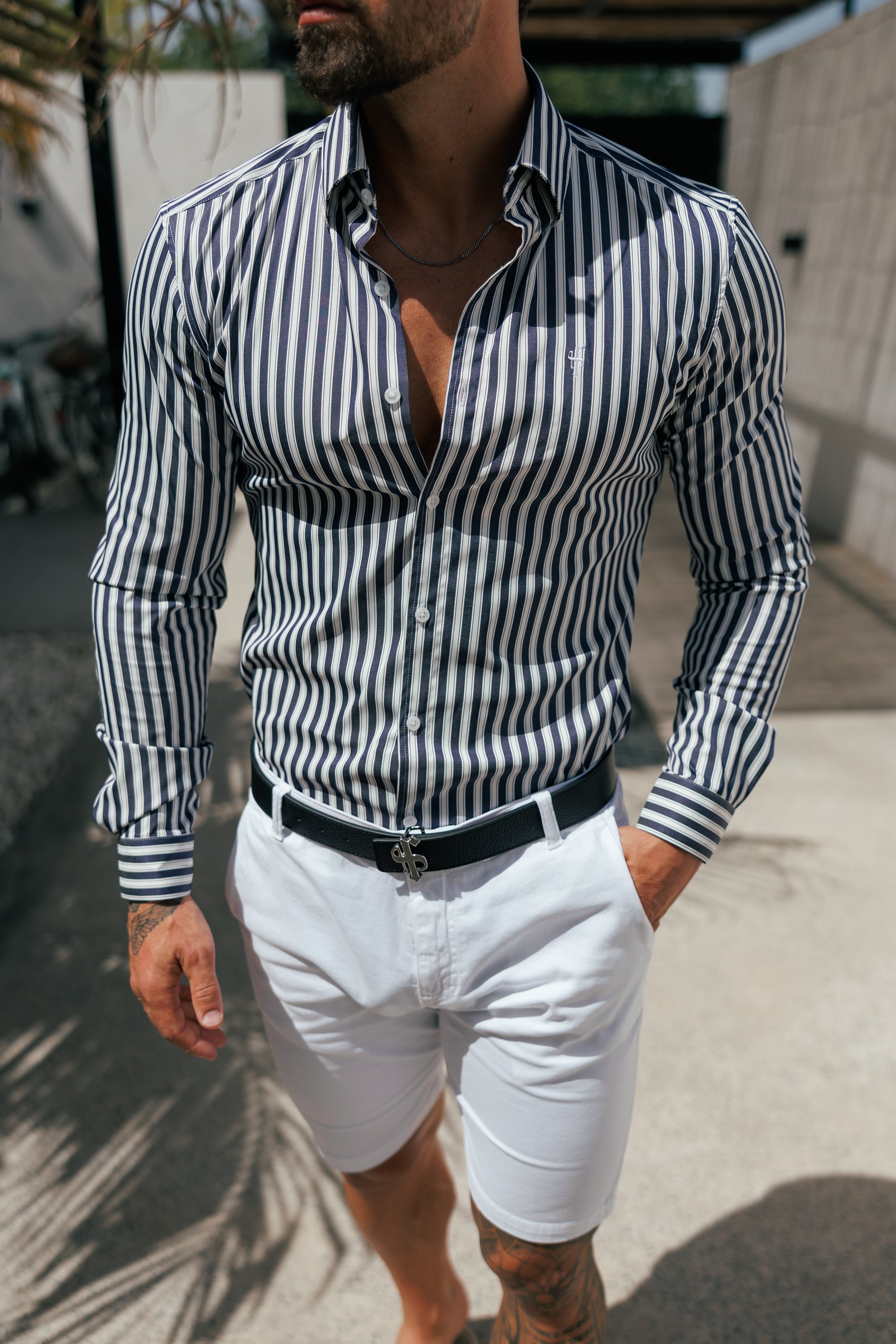 Slim Fit Ecru Chino Shorts - FSH228