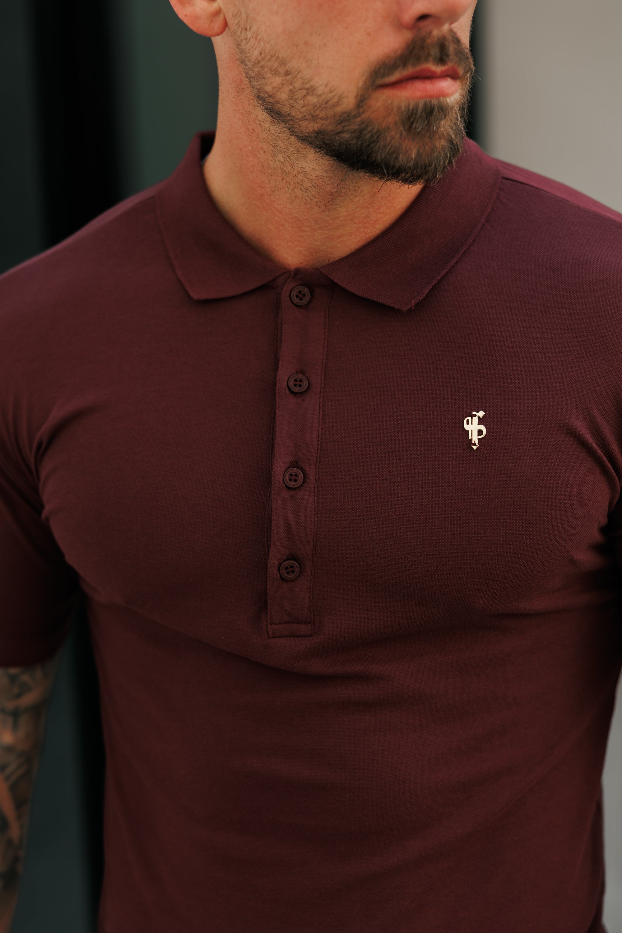 Burgundy / Gold Polo Shirt - FSH1407