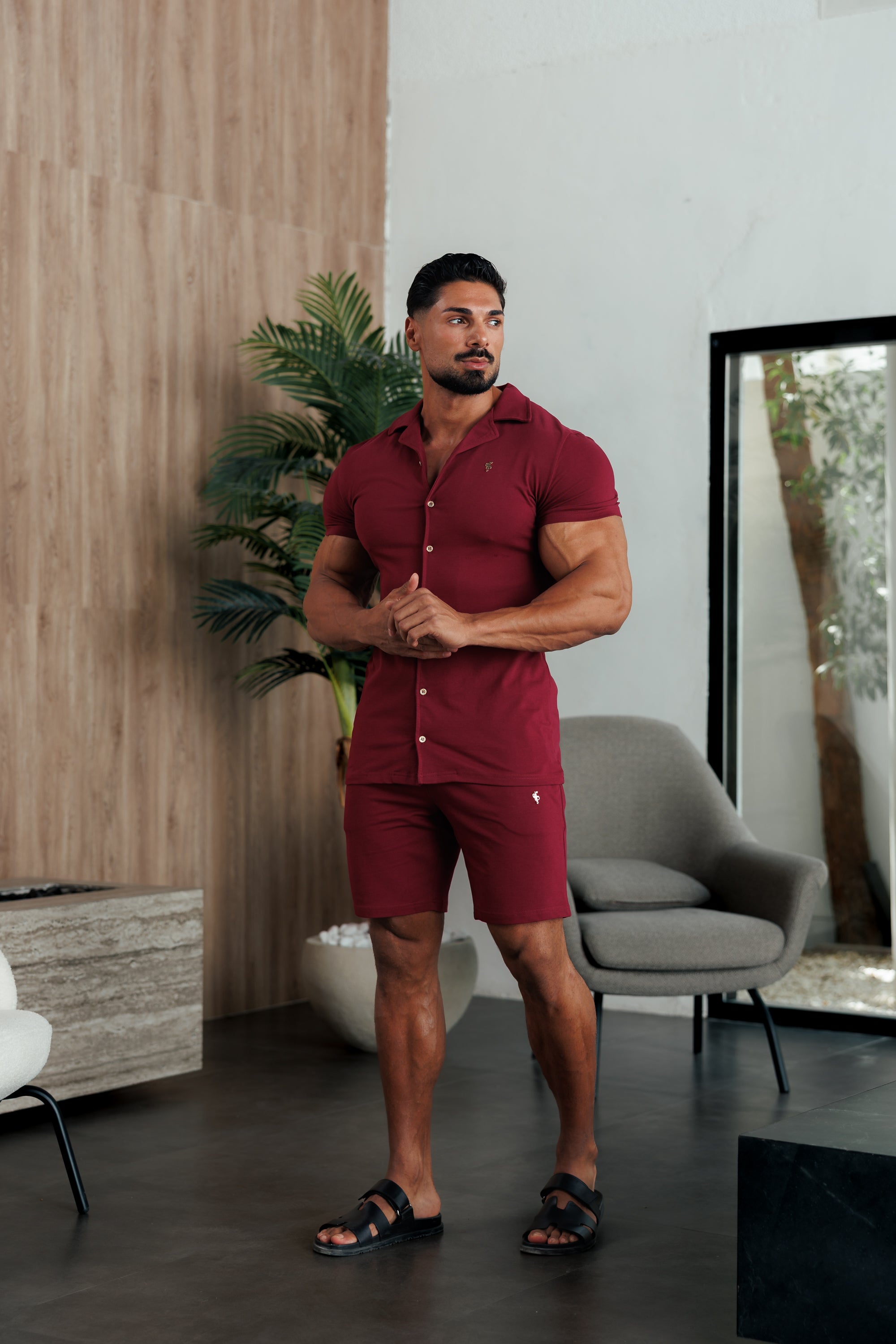 Wine Pique Shorts - FSH1391