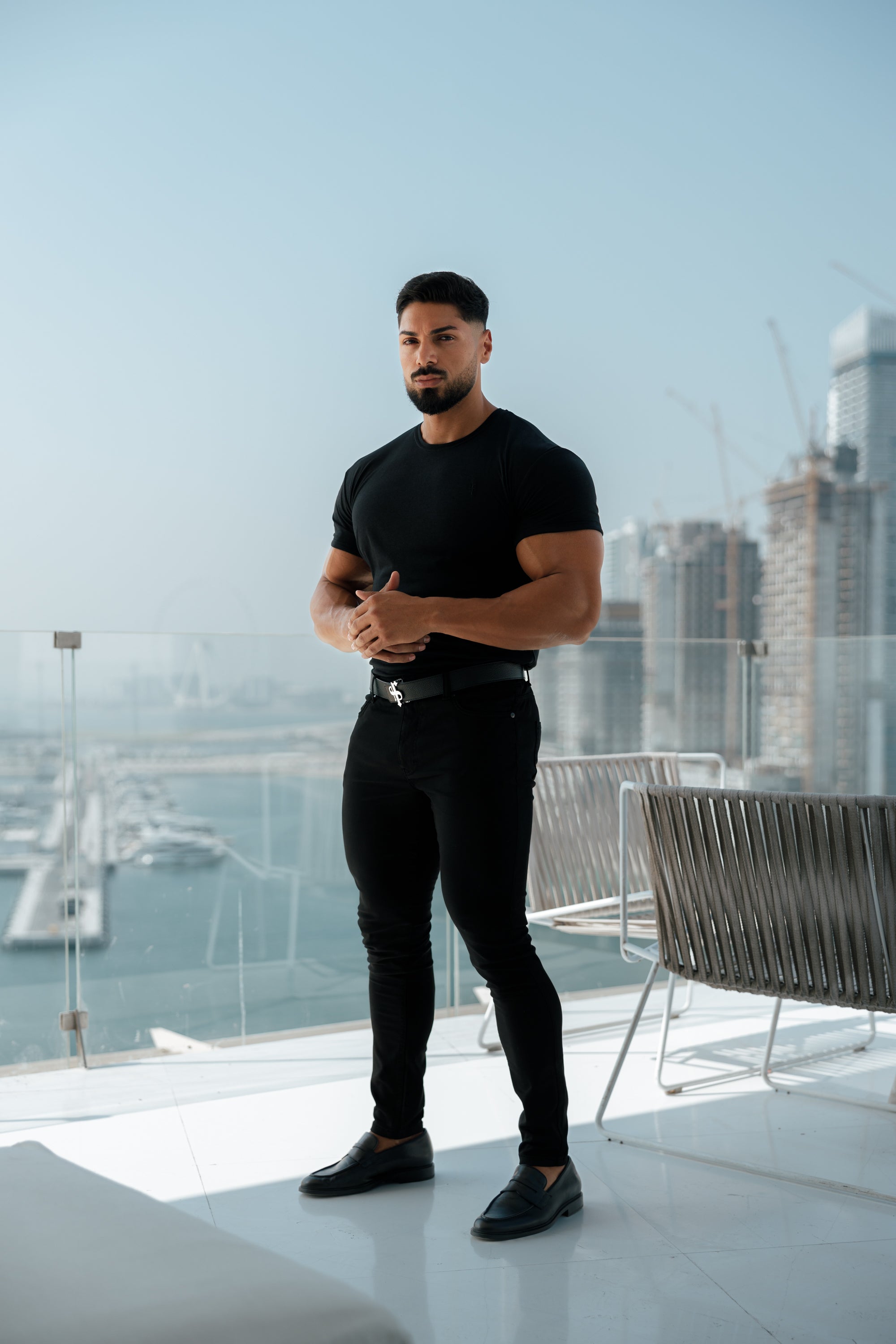 Slim Stretch Black Sateen Trousers - FSH405