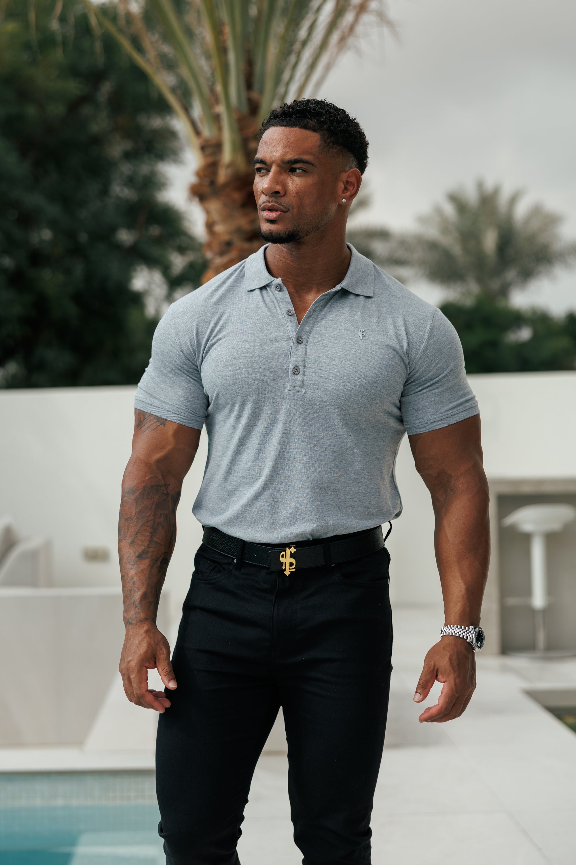 Light Grey / Silver Polo Shirt - FSH1406