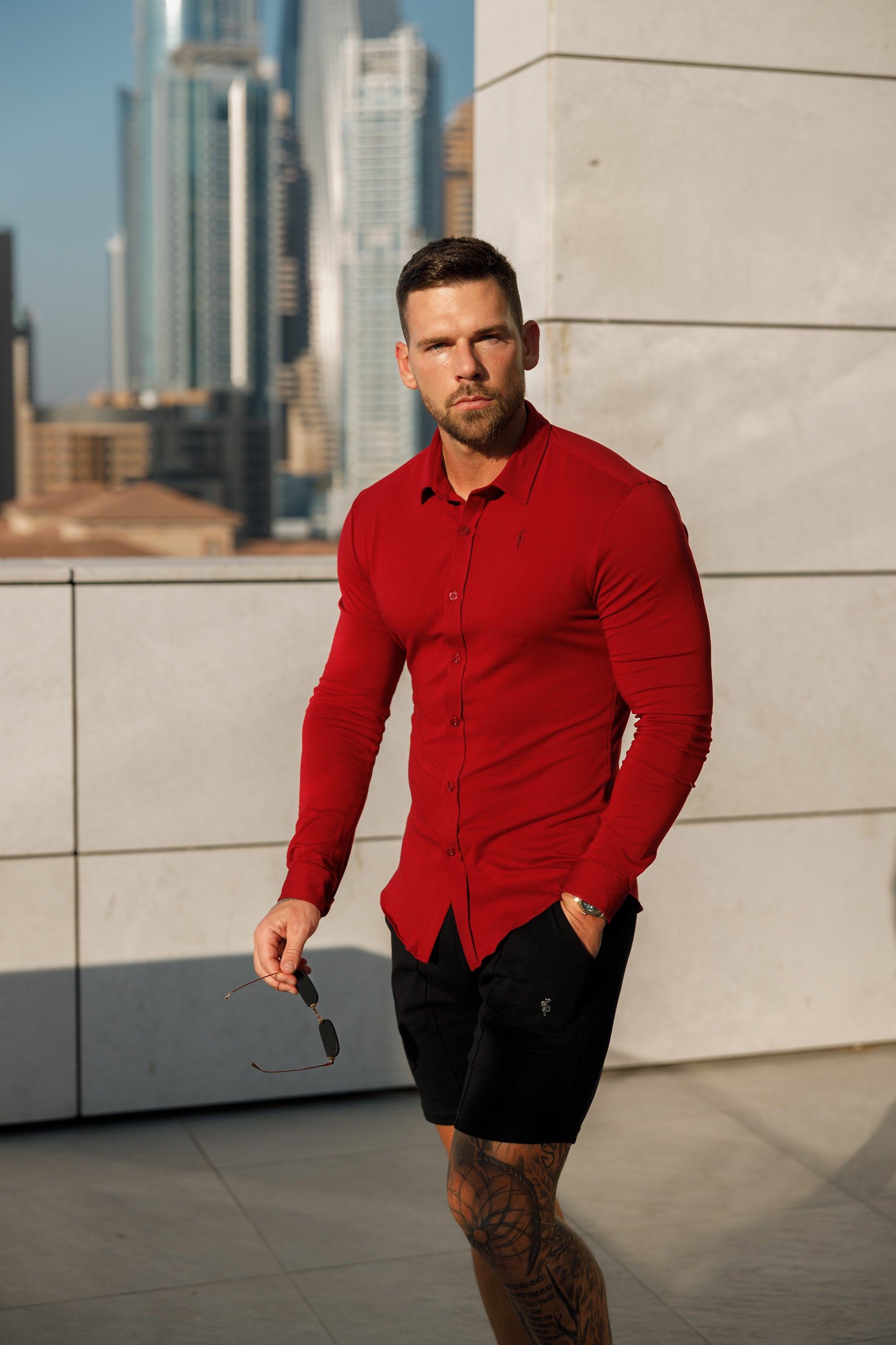 Fitted Ox Blood Long Sleeve Jersey - FSD002