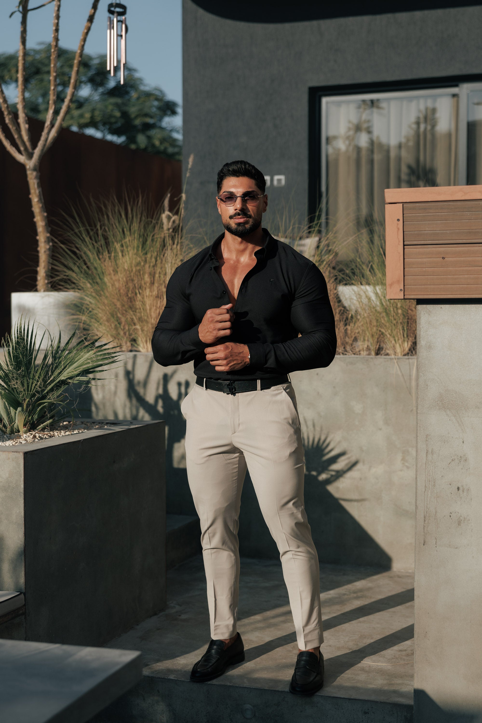 Slim Formal Taupe Stretch Trousers - FST022