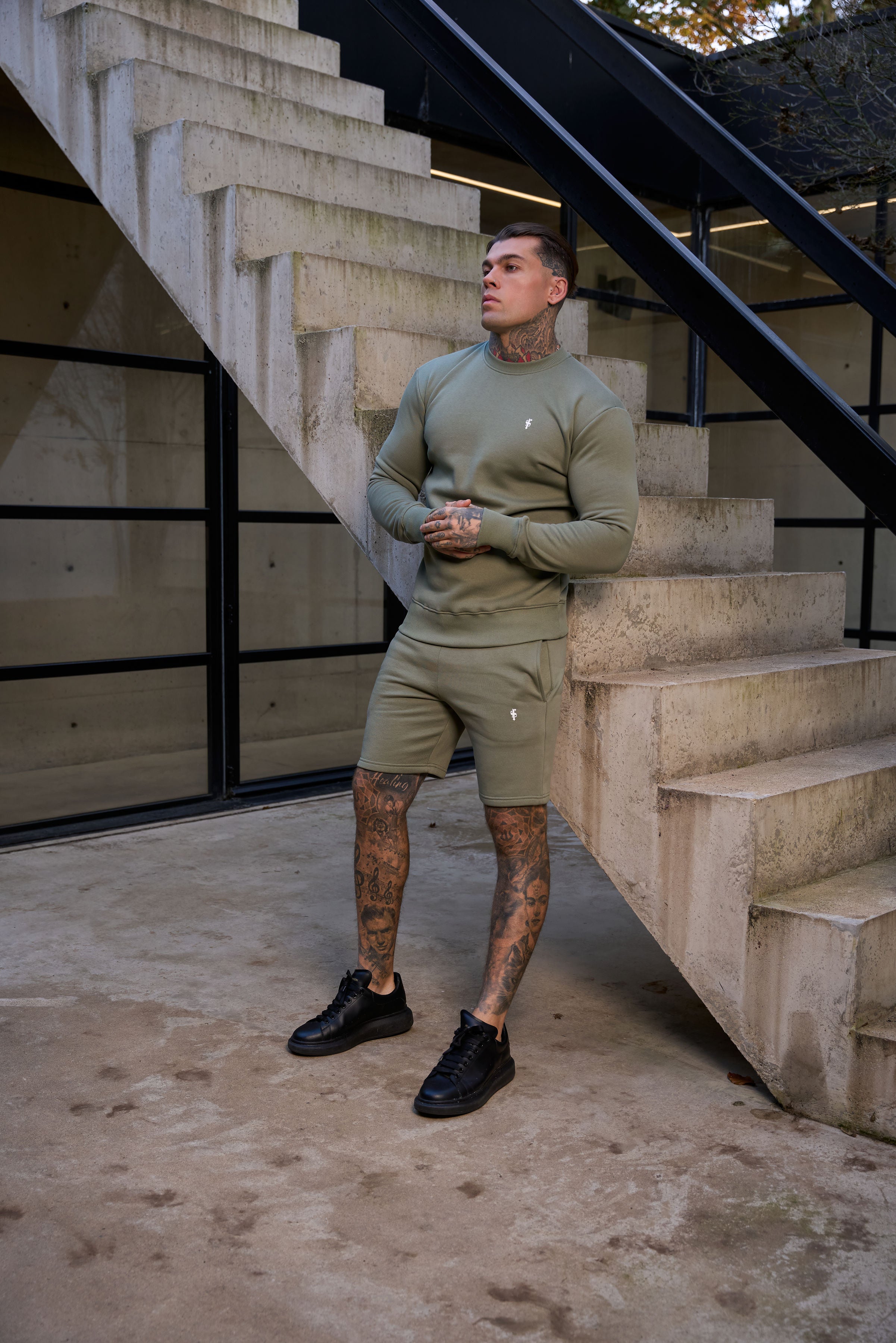 Plain Olive Shorts with FS Branding - FSH1204