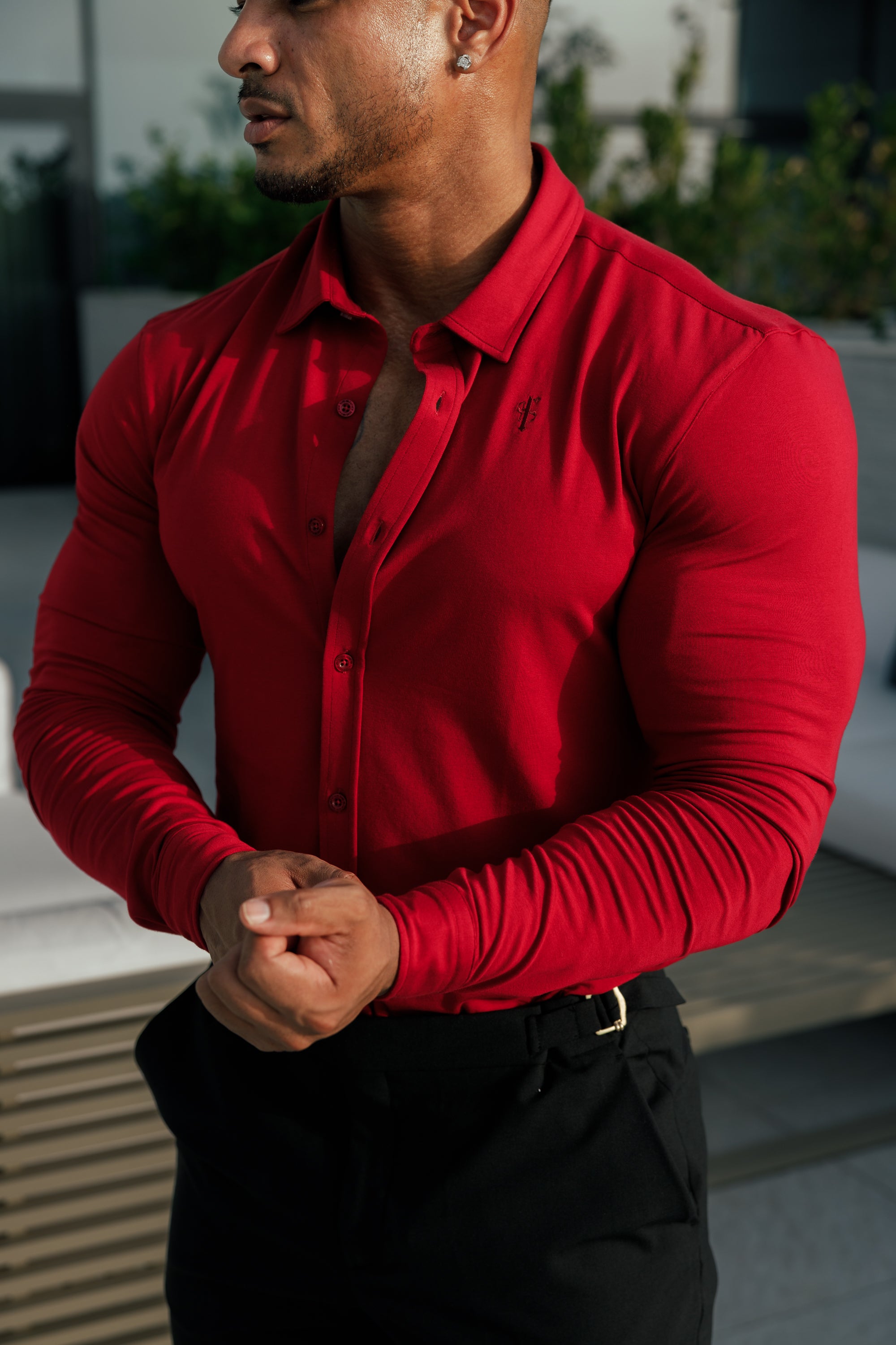 Fitted Ox Blood Long Sleeve Jersey - FSD002