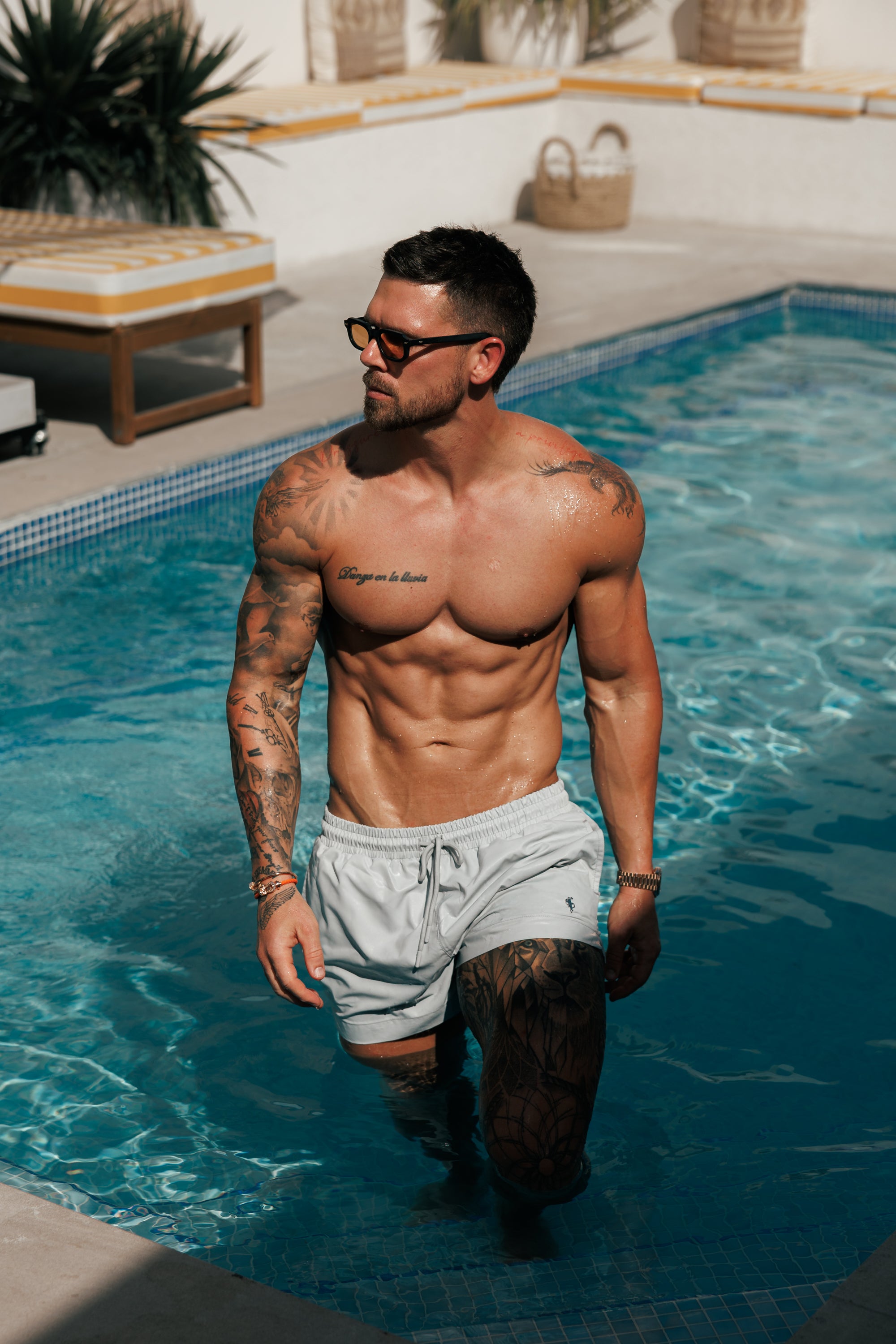 Light Grey / Silver Swim Shorts - FSH1323