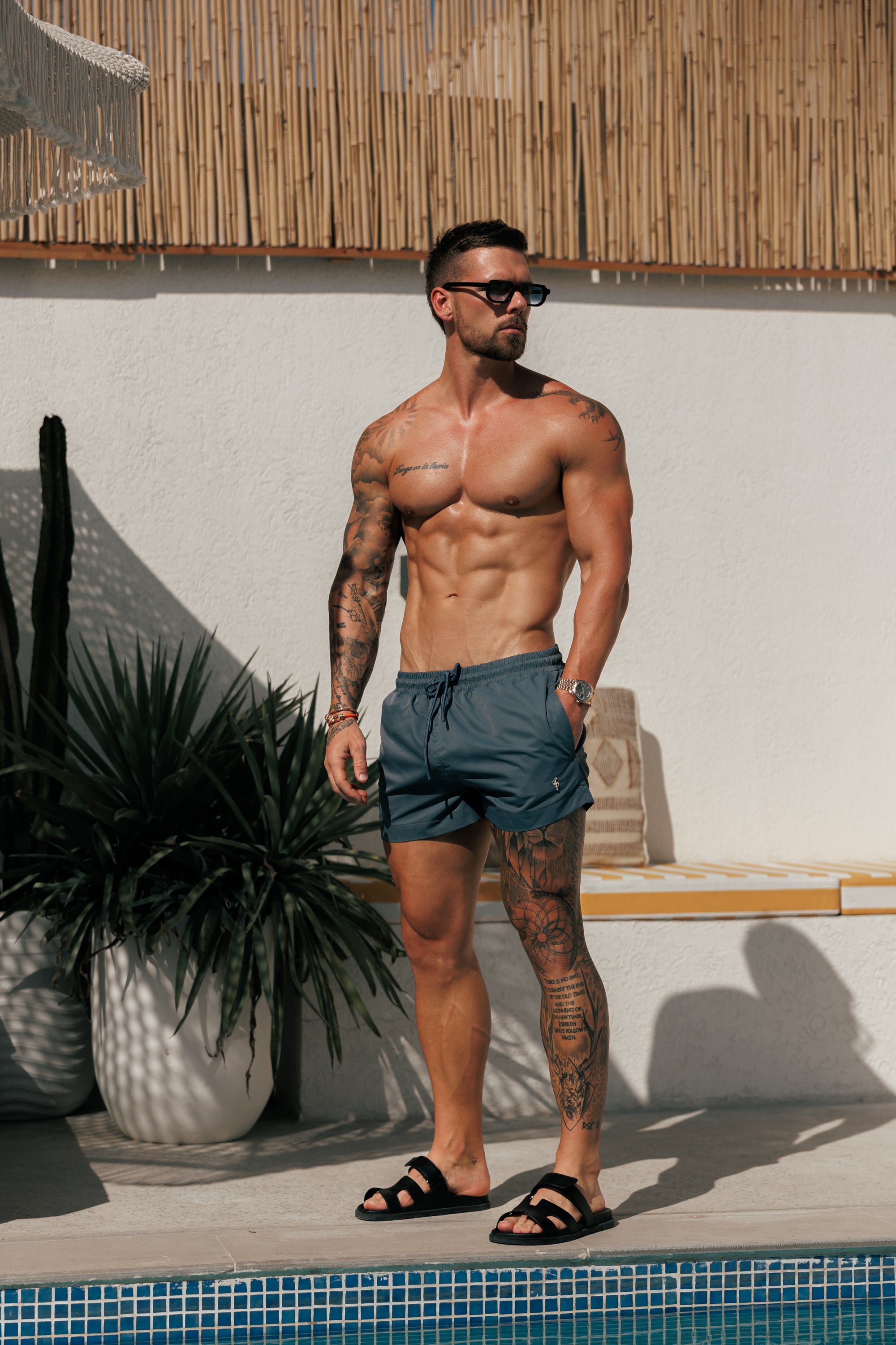Charcoal / Silver Swim Shorts - FSH1317
