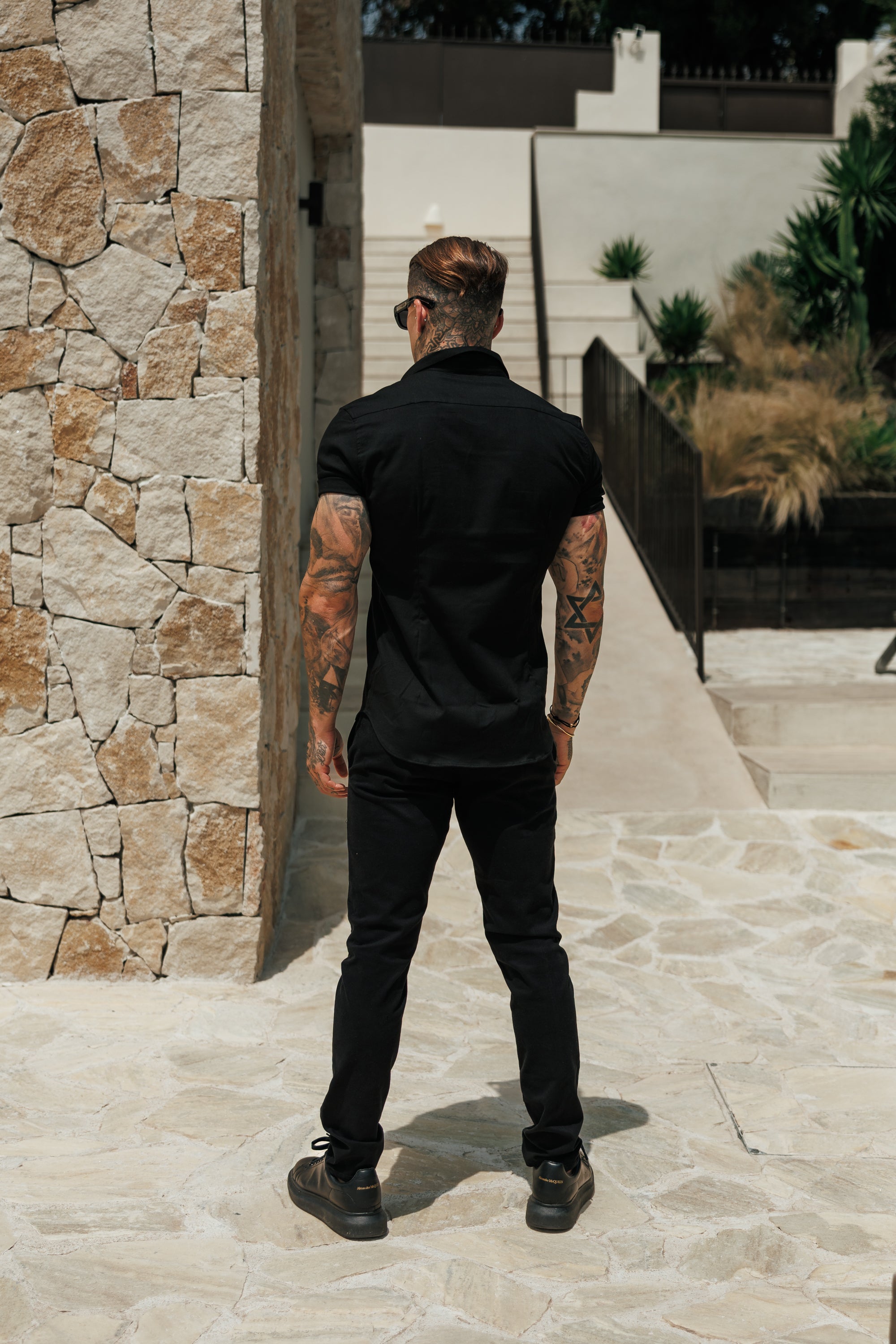 Classic Stretch Oxford Short Sleeve Black - FS1013