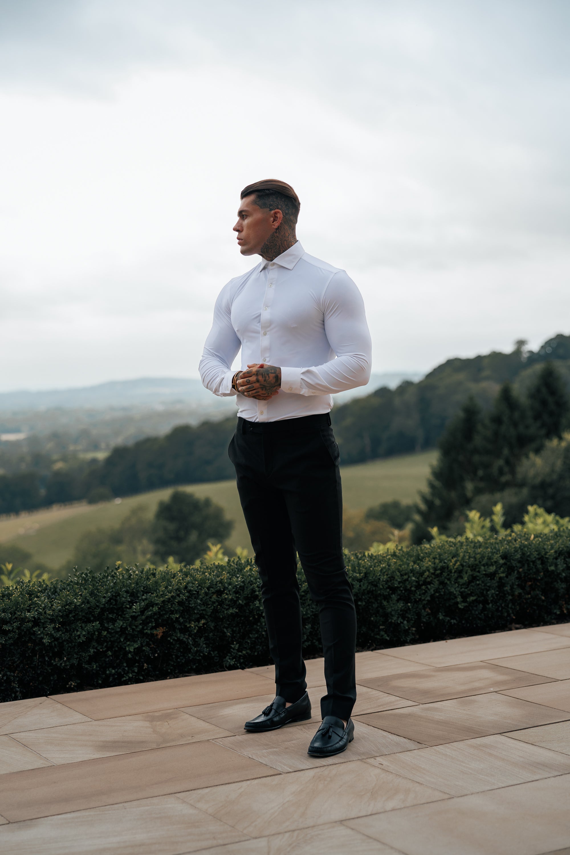 Relaxed Formal Black Stretch Trousers - FSTR020 RELAXED