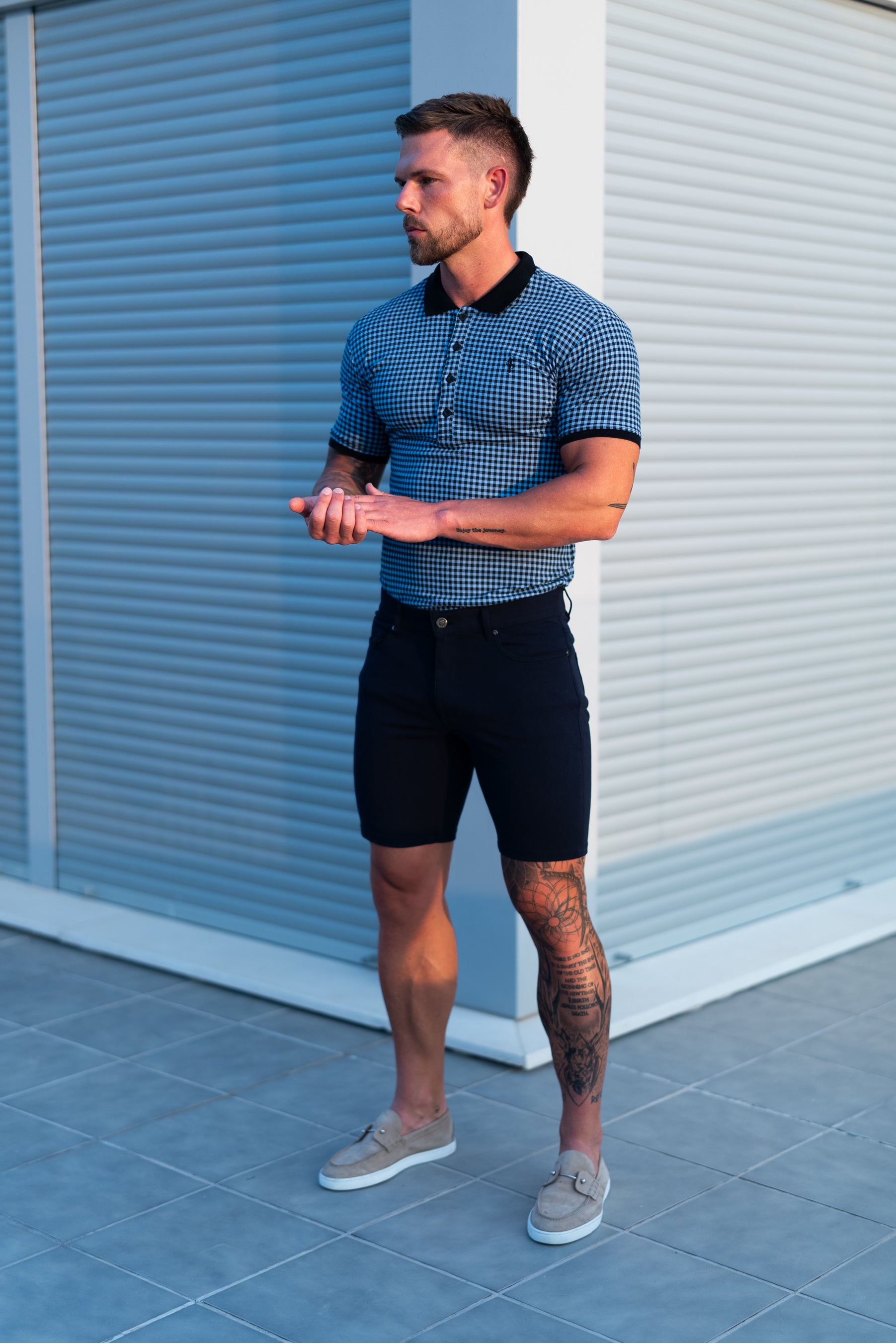 Ultra Stretch Navy Denim Shorts - FSJS004