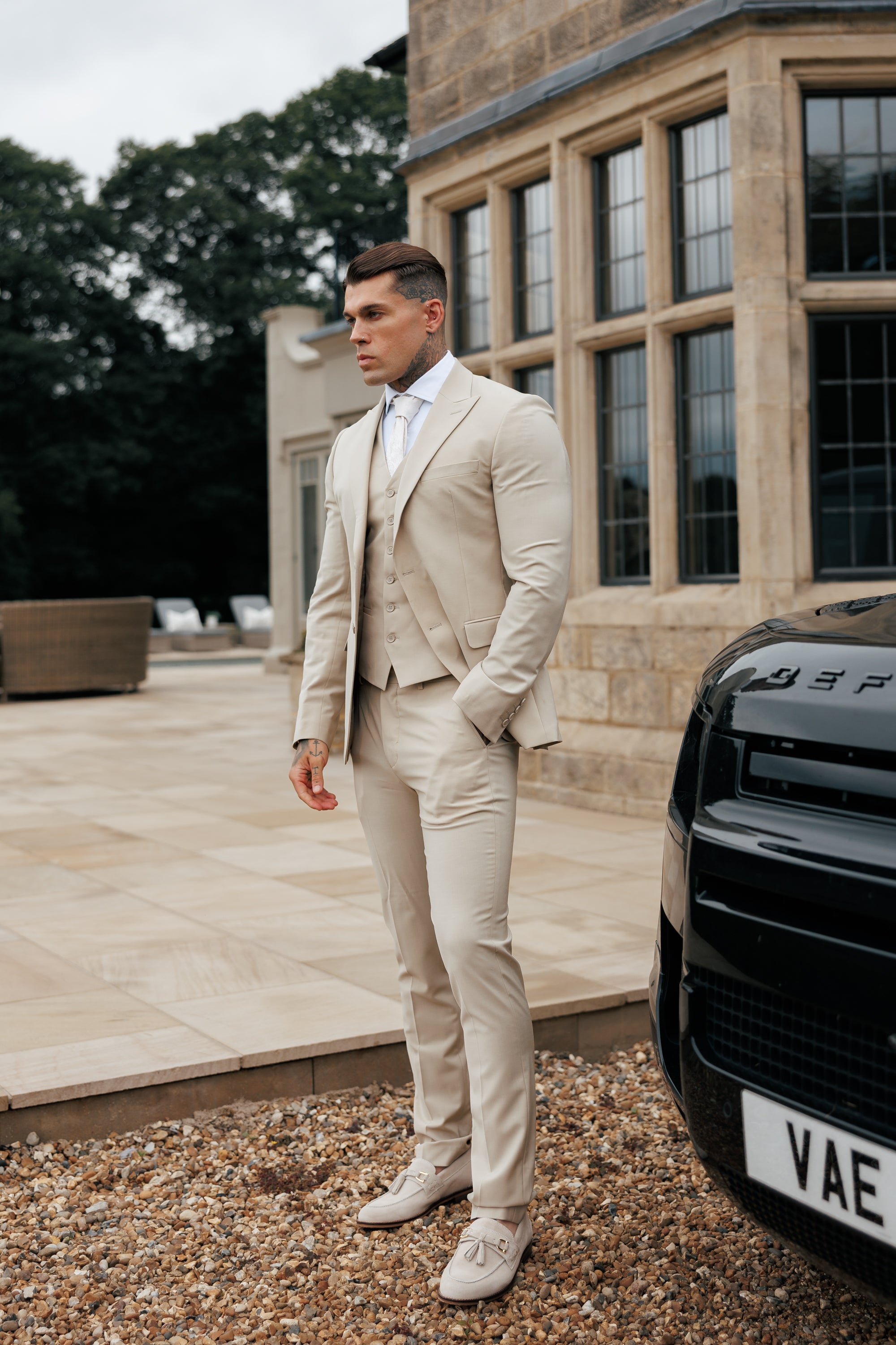 Slim Formal Suit Jacket Beige - FSJKT012