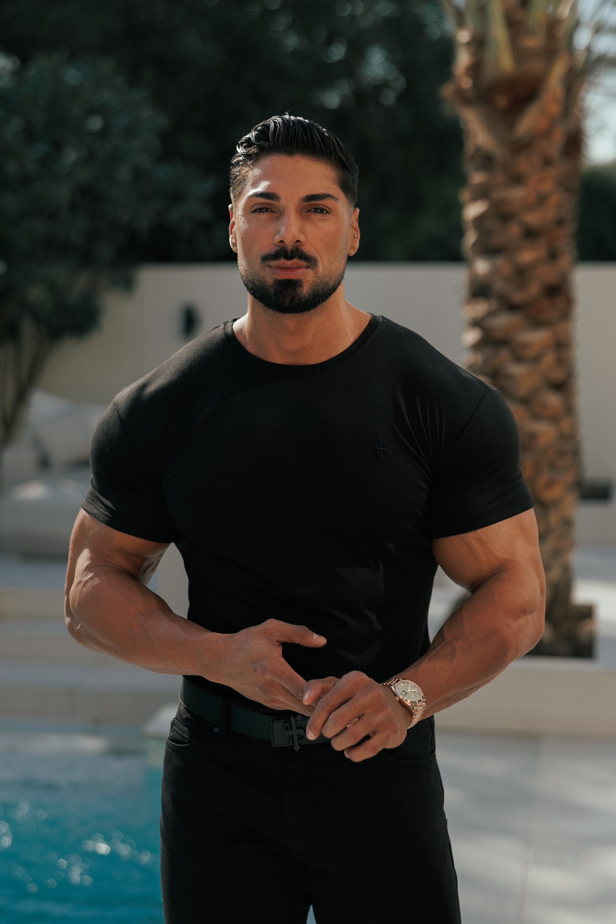 Black Bamboo Crew T Shirt - FSH577