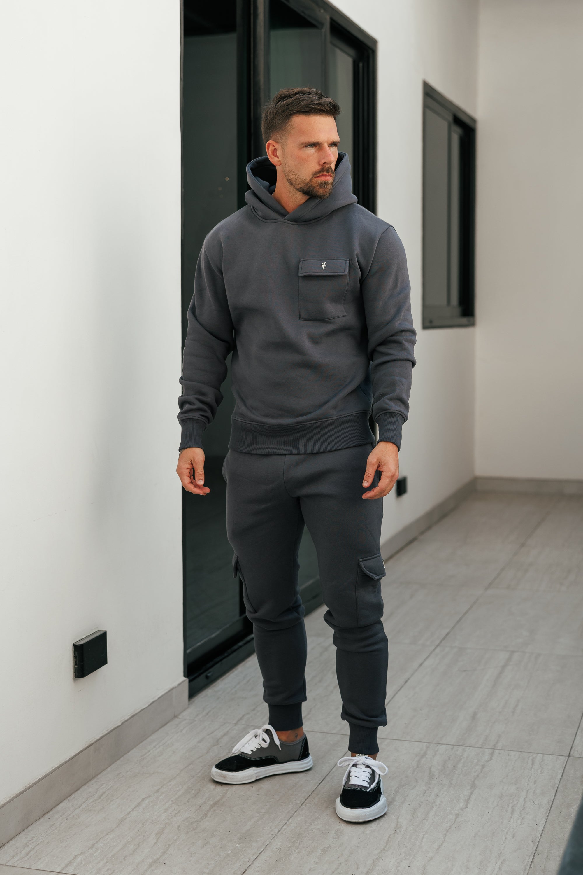 Charcoal / Silver Cargo Hoodie - FSR034