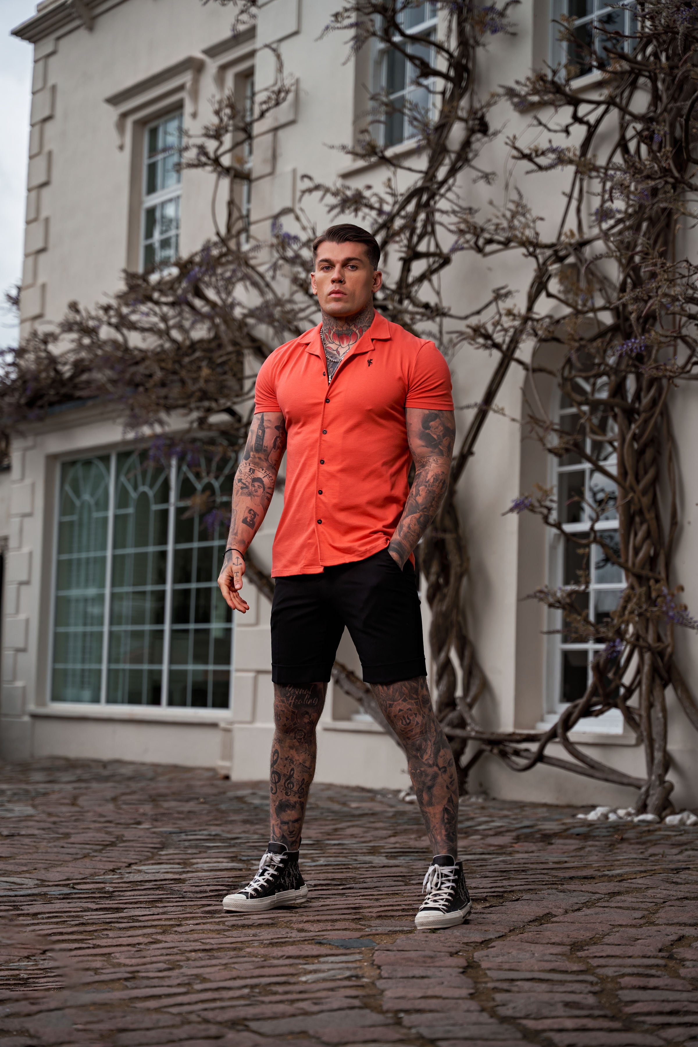 Stretch Coral Pique Revere Shirt Short Sleeve - FSH1080