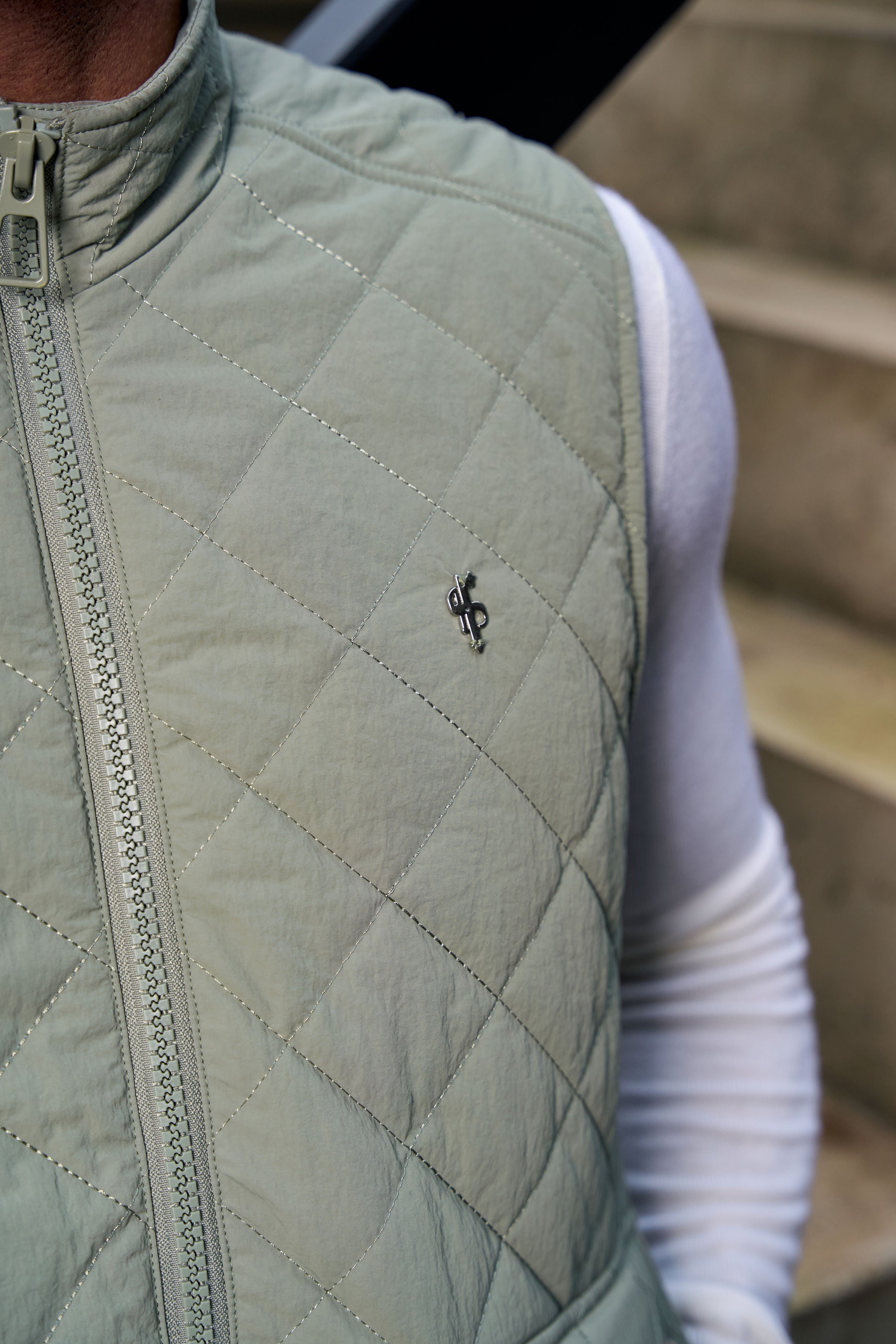 Sage Padded Gilet With Front Pockets - FSN210