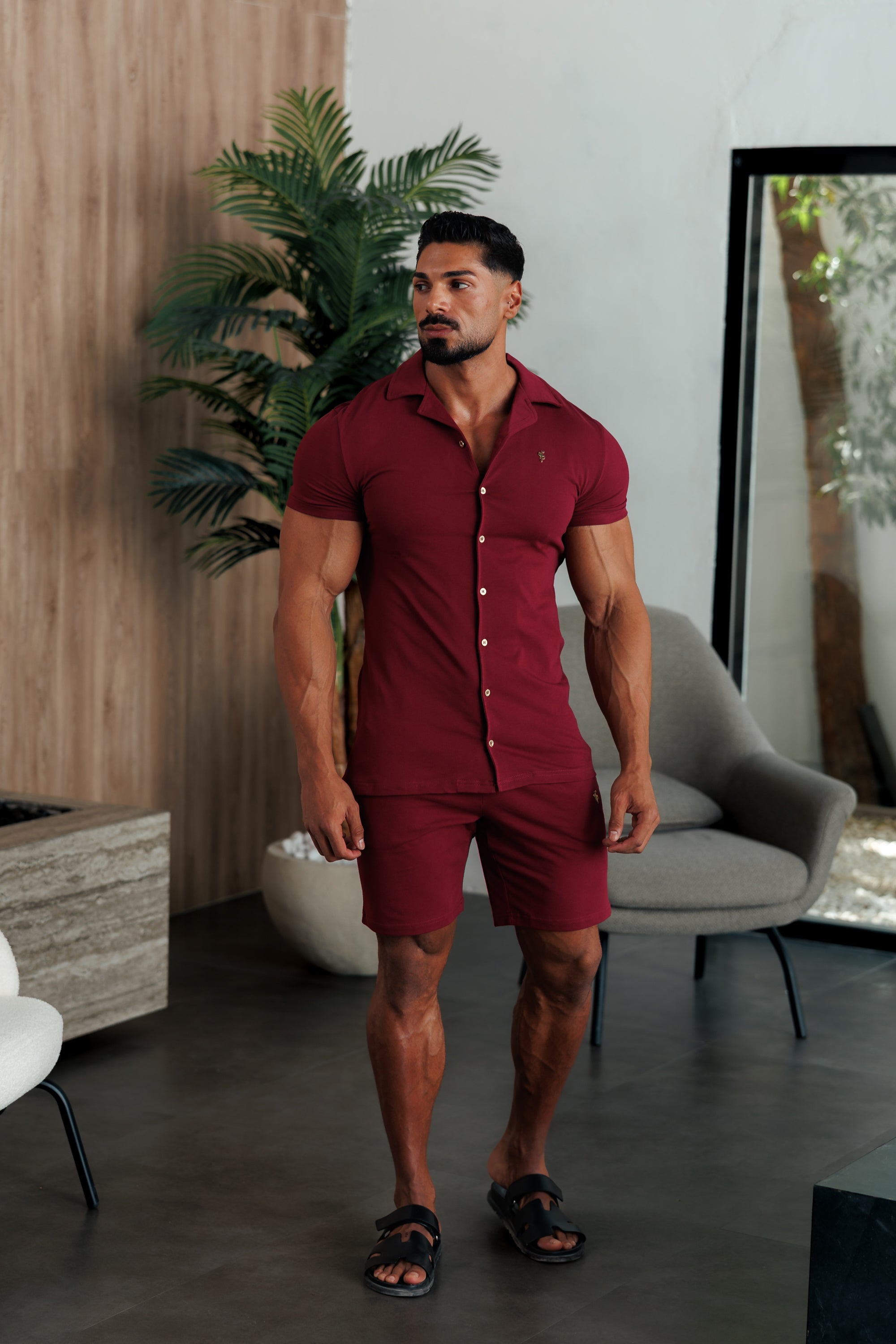 Wine Pique Shorts - FSH1391