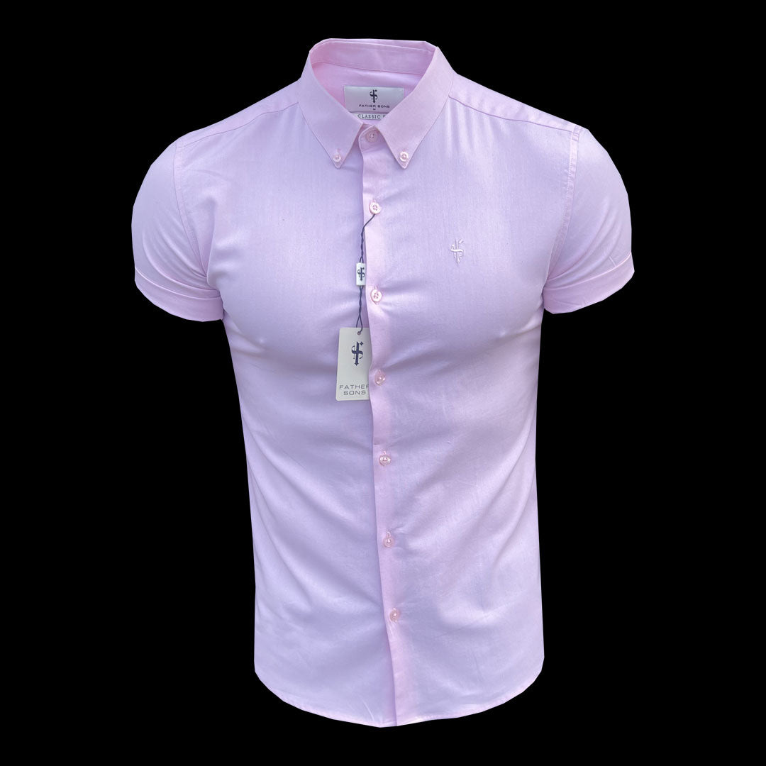 Classic Stretch Oxford Short Sleeve Pink - FS1017
