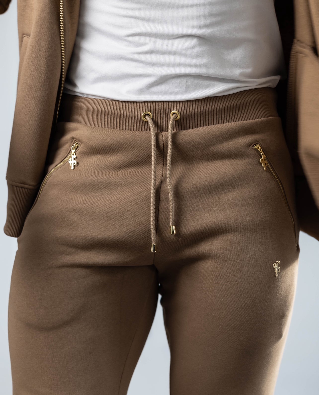 Taupe / Gold Bottoms with Zipped Pockets - FSH1254